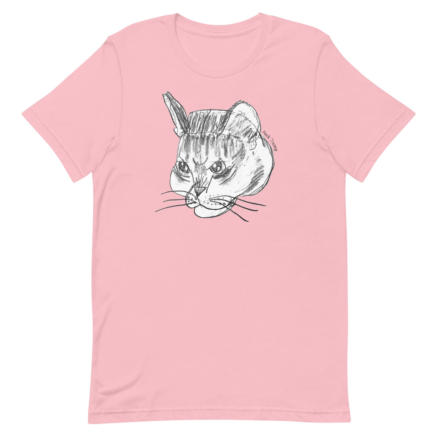 Front view of the Subtle Anti-Trump Cat Unisex T-Shirt showcasing the cat design.