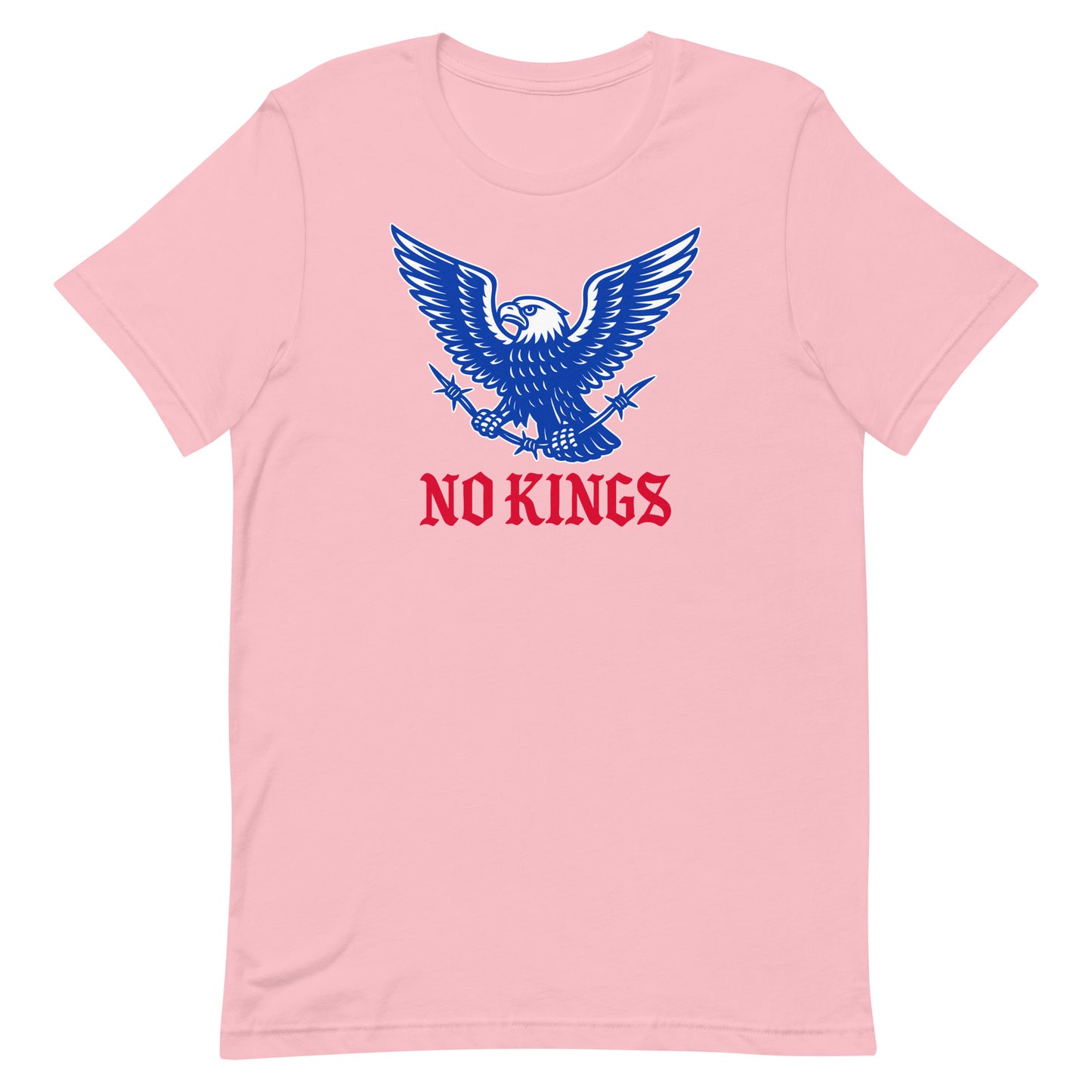Front view of the "No Kings In America" Anti-Trump Patriotic Eagle Graphic Unisex T-Shirt