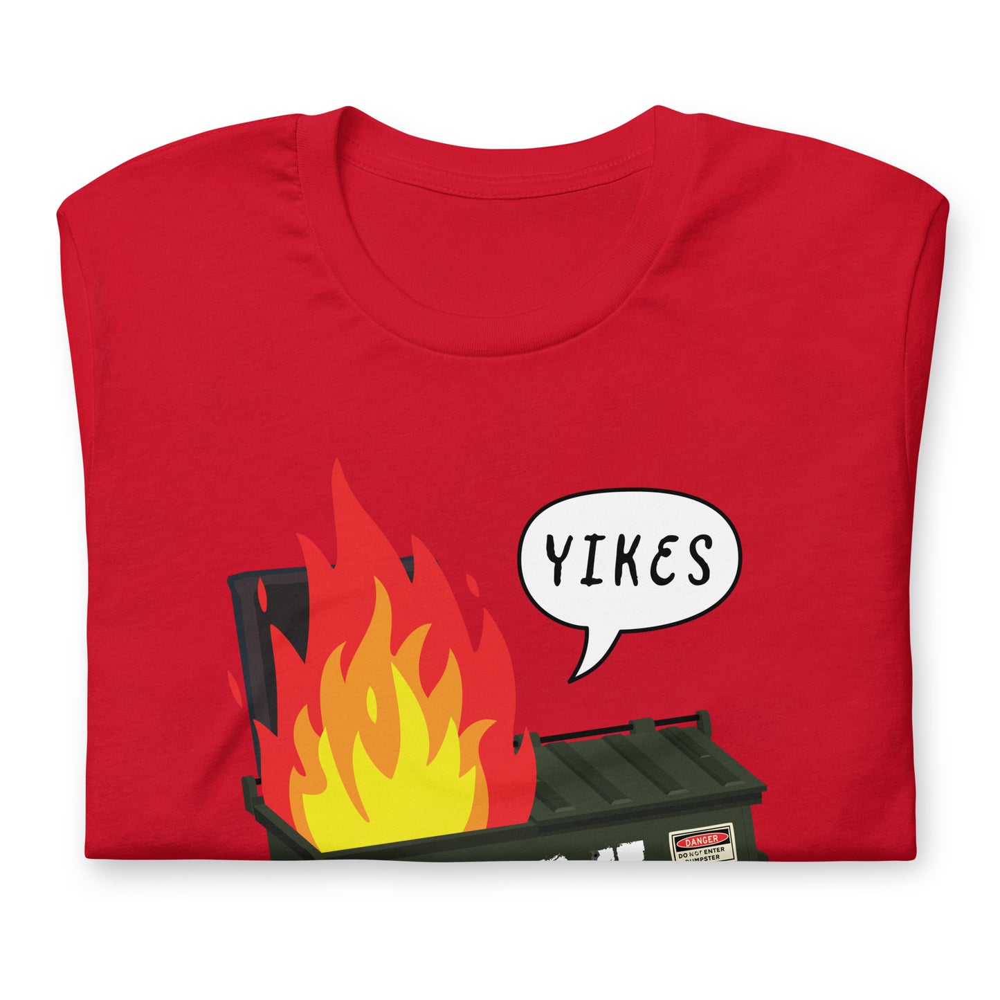 Close-up of the hilarious and impactful Trump Dumpster Fire graphic.