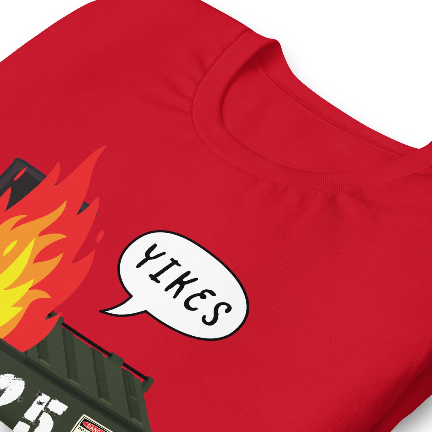 Close-up of the hilarious and impactful Trump Dumpster Fire graphic.