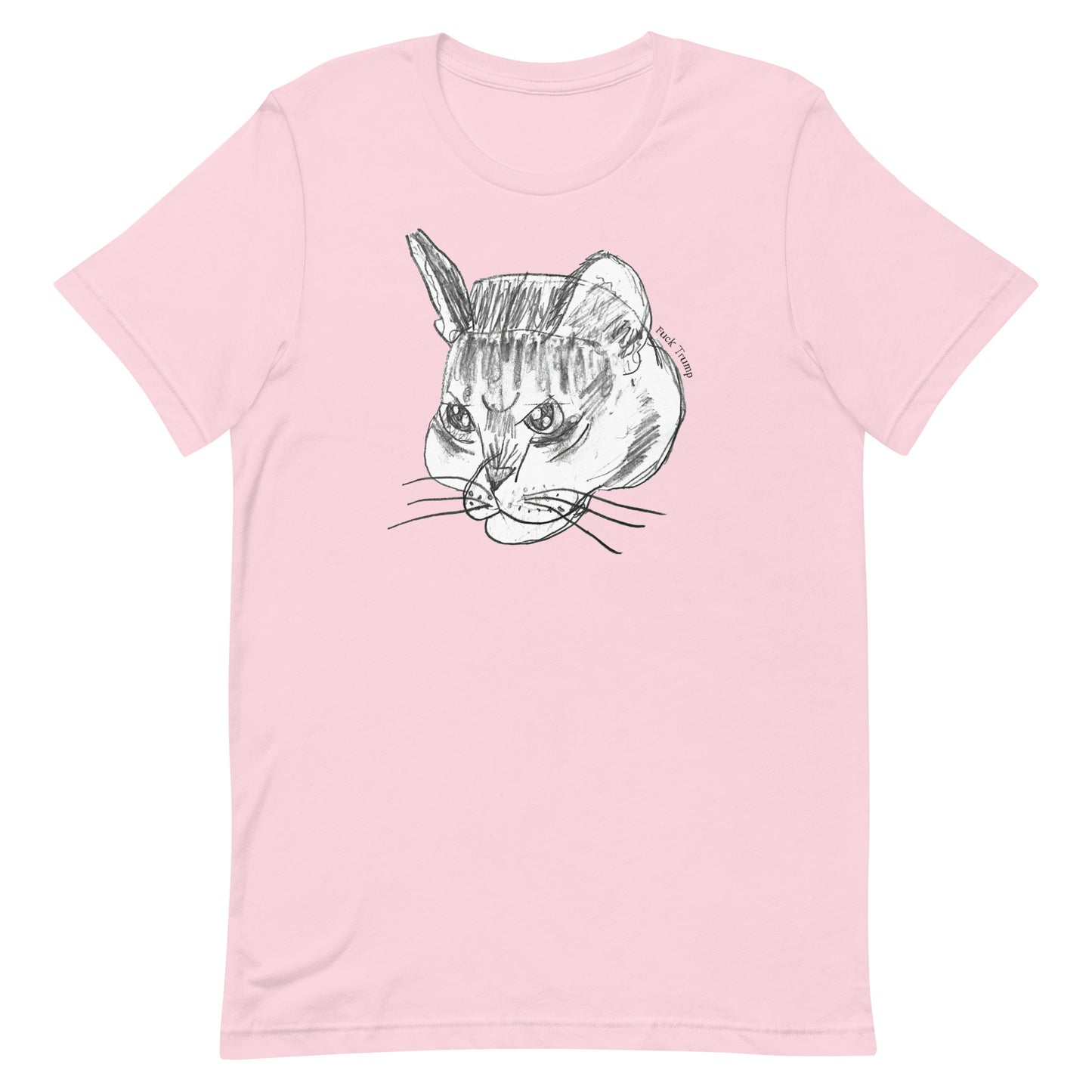 Front view of the Subtle Anti-Trump Cat Unisex T-Shirt showcasing the cat design.