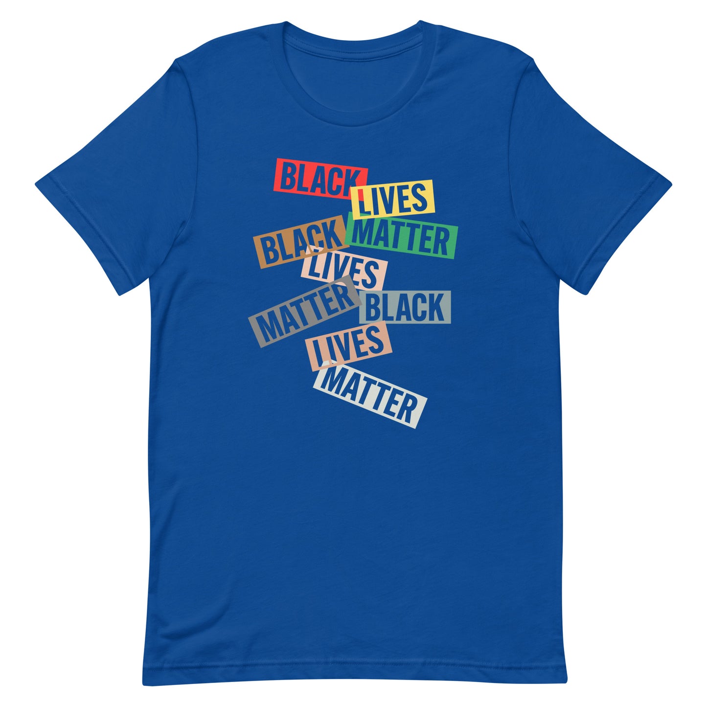 Front View Image: Black Lives Matter T-Shirt with bold lettering front view.