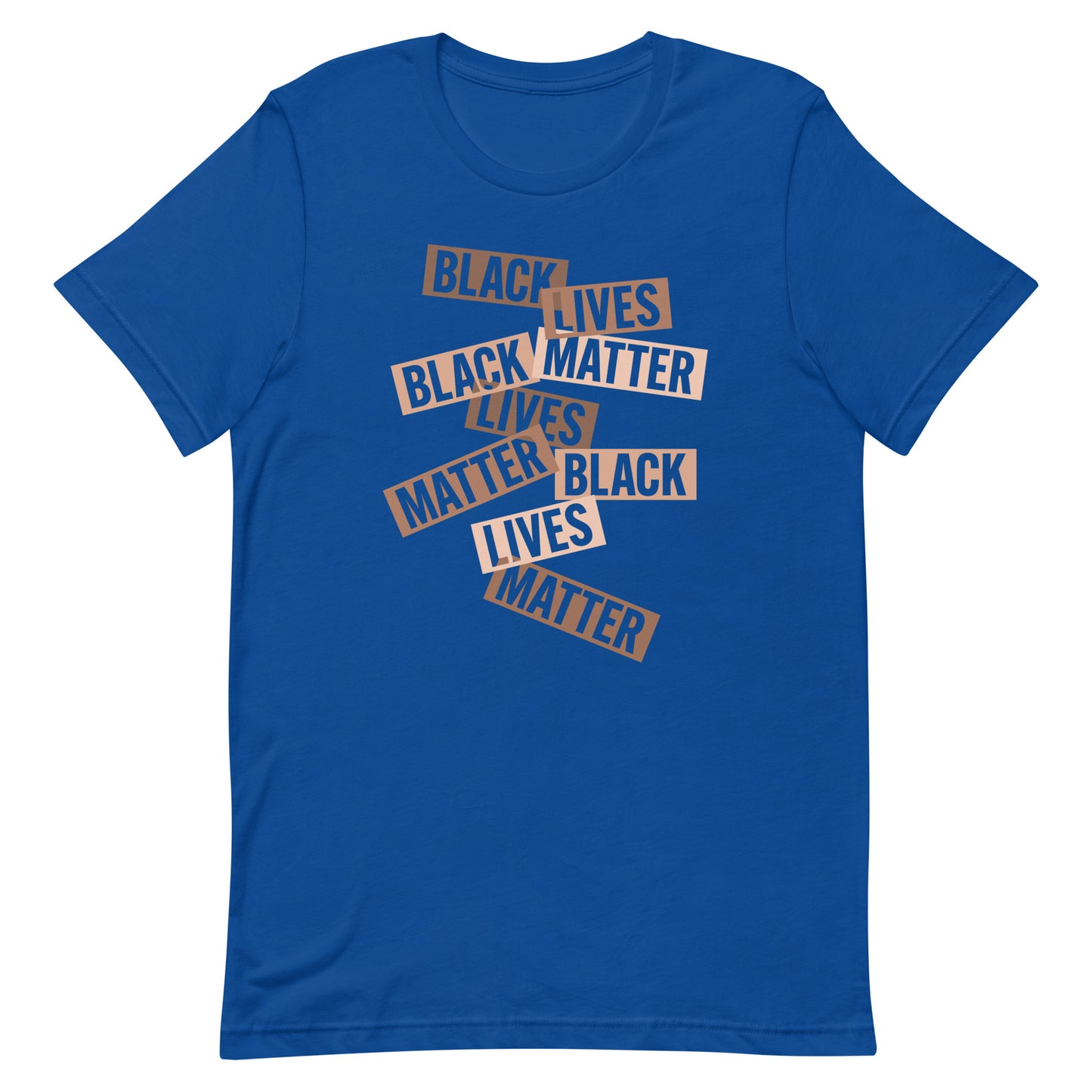 Front View Image: Bold Black Lives Matter Unisex T-Shirt design.