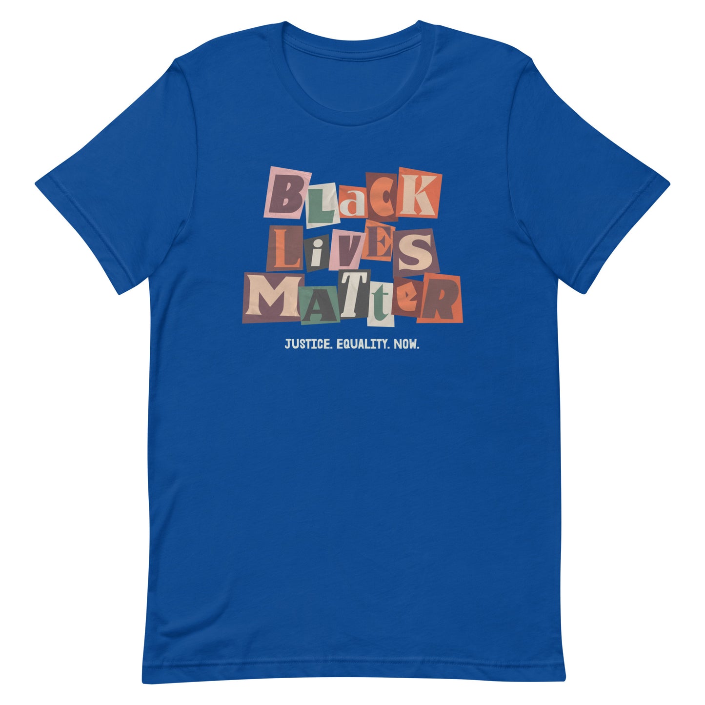 Front view of the Black Lives Matter Unisex T-Shirt with bold lettering.
