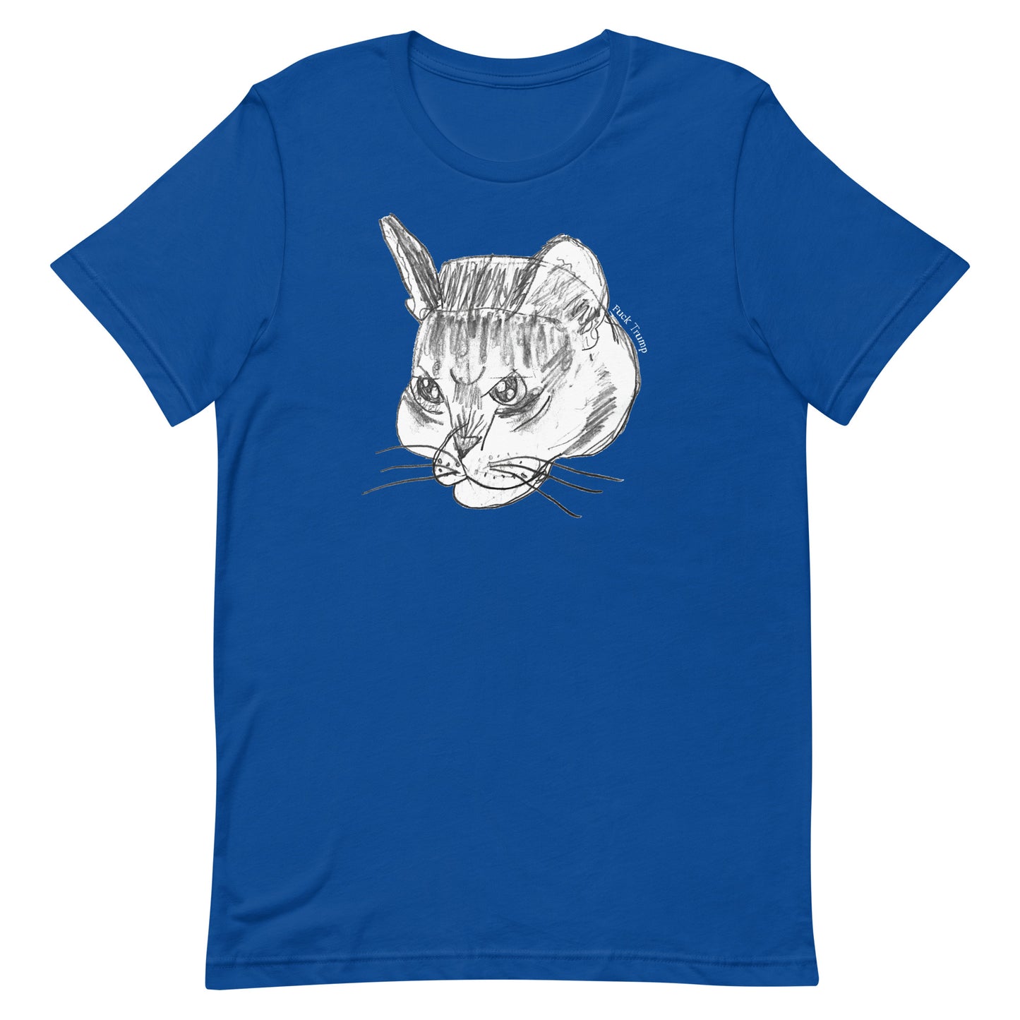 Front view of the Subtle Anti-Trump Cat Unisex T-Shirt showcasing the cat design.