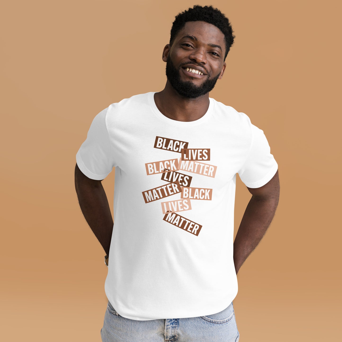 Black man wearing the Black Lives Matter T shirt