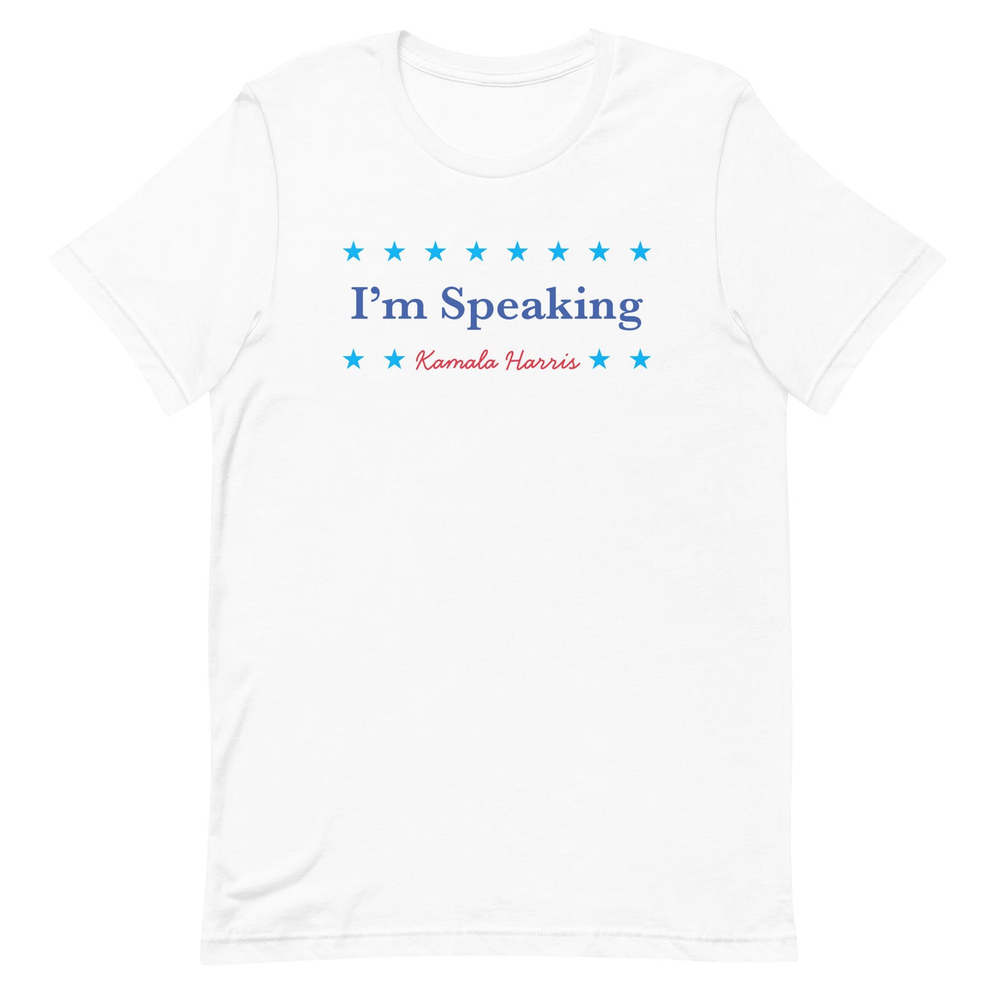 Front View Image: Unisex Kamala Harris “I’m Speaking” T-Shirt – Front Display