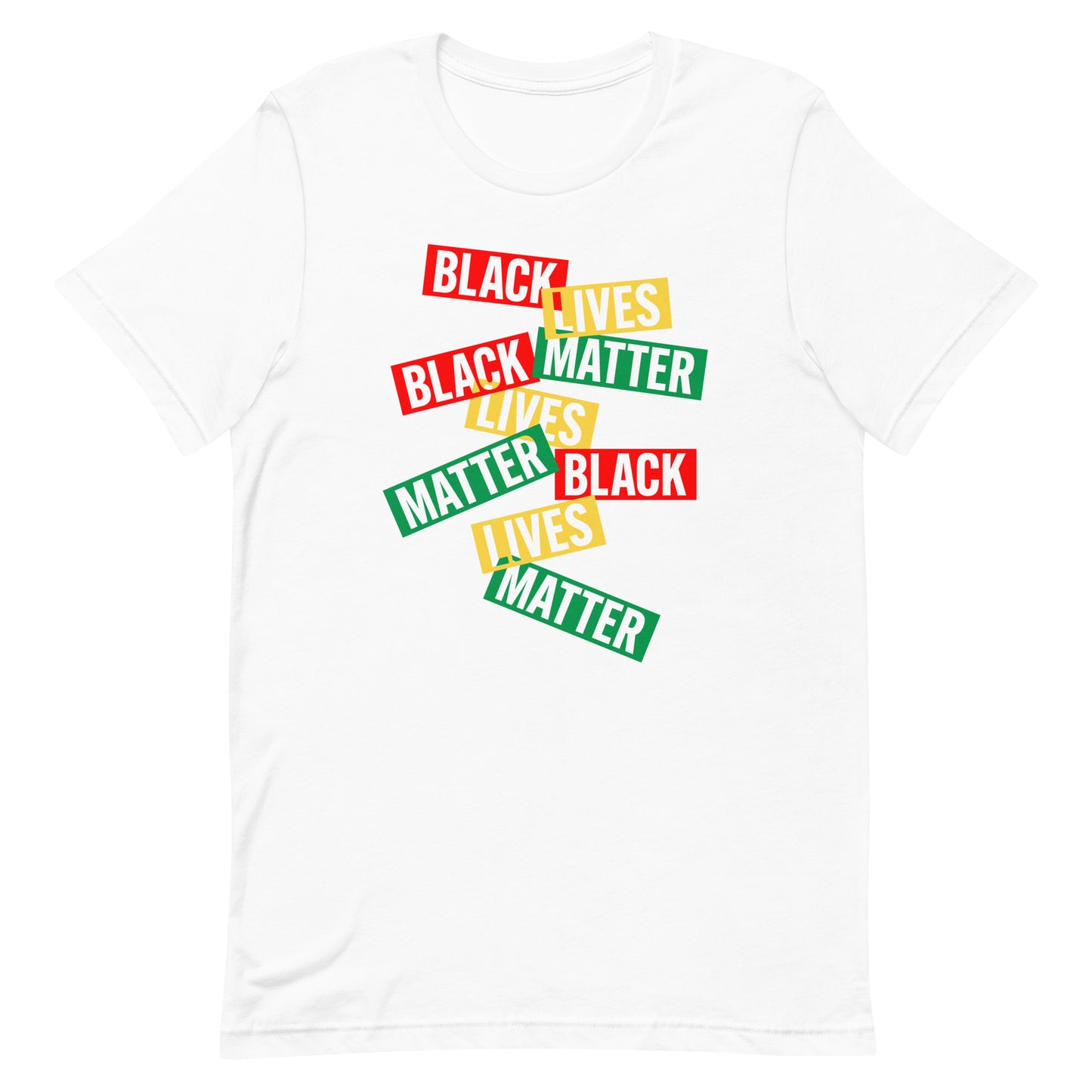 Front View Image: Black Lives Matter T-Shirt with bold typography.