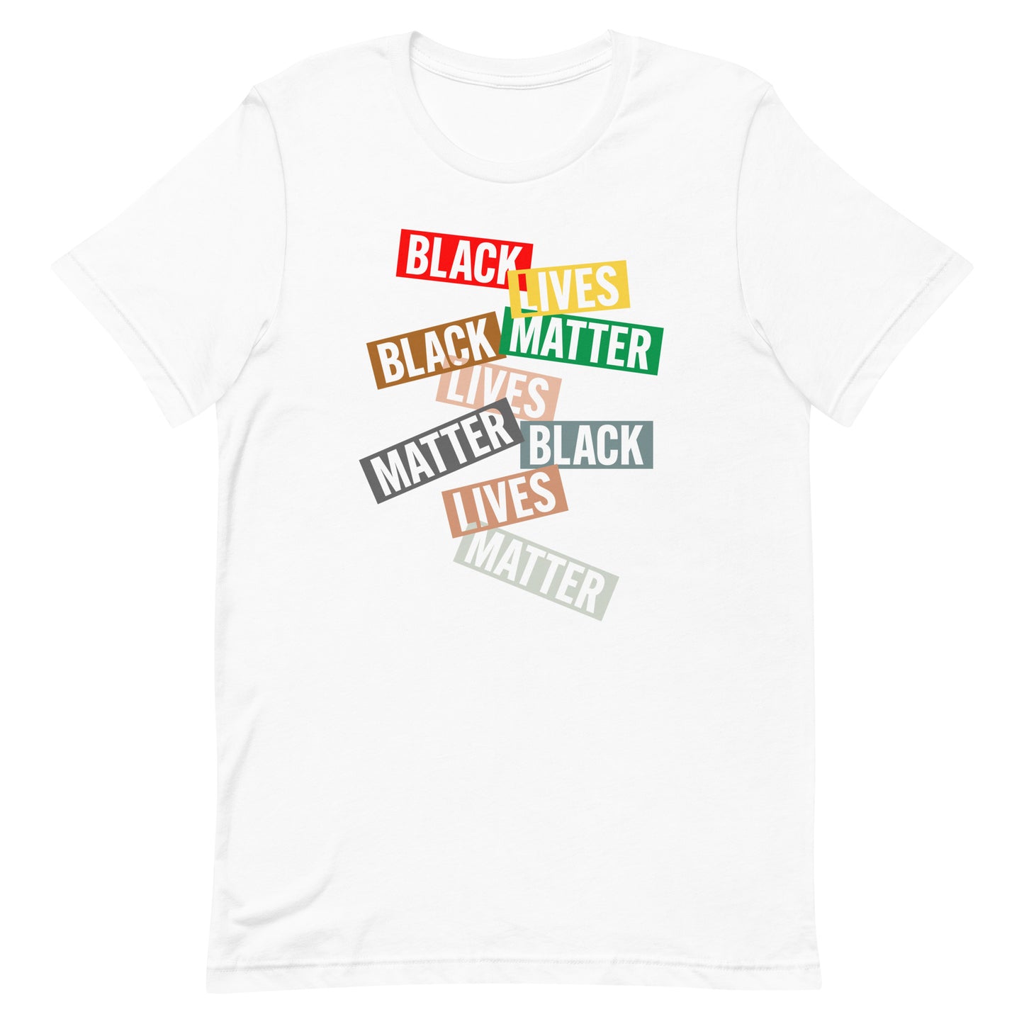 Front View Image: Black Lives Matter T-Shirt with bold lettering front view.
