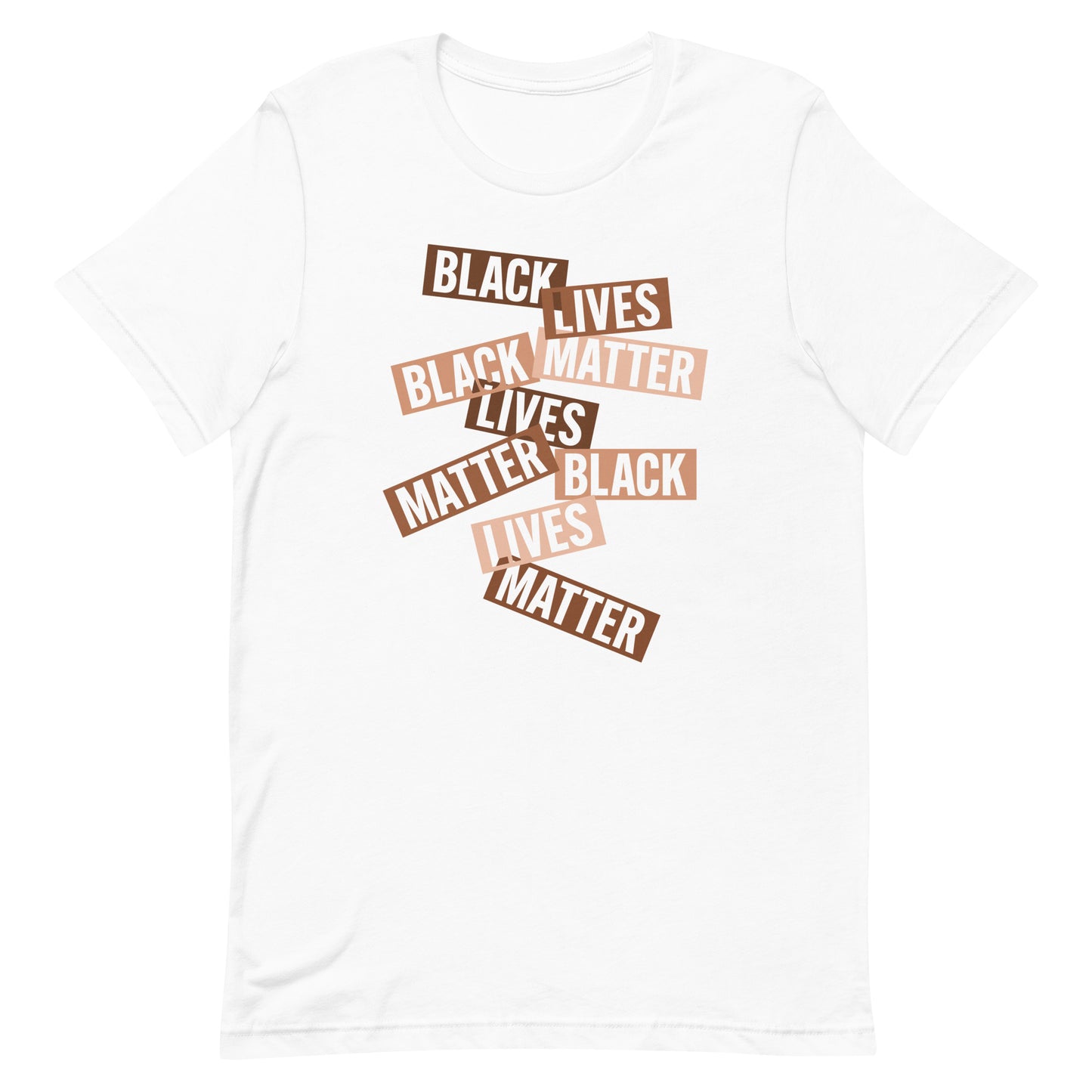 Front View Image: Bold Black Lives Matter Unisex T-Shirt design.