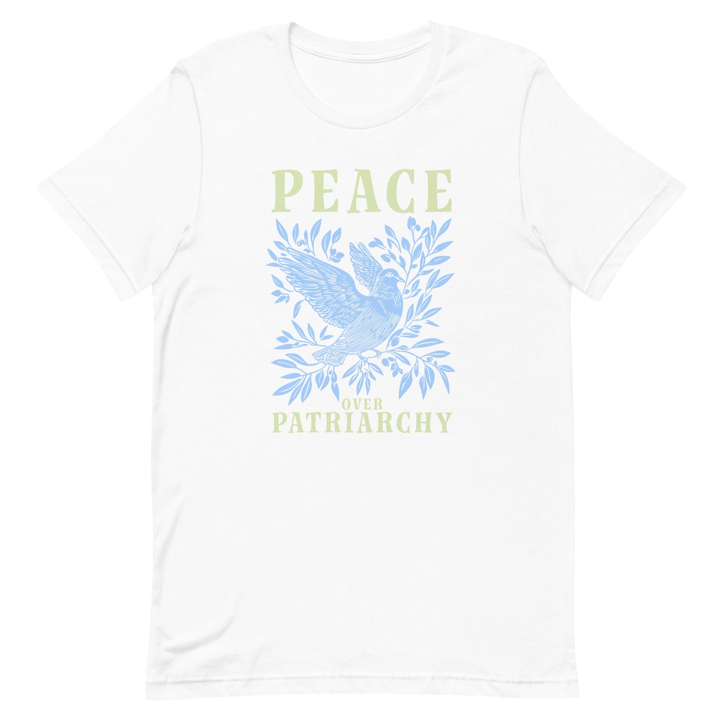 Front View Image: Full view of the Peace Over Patriarchy T-Shirt showcasing its striking design.