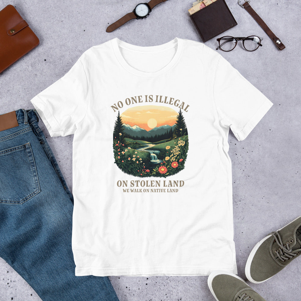 Flat Lay Image: Unisex activist t-shirt displayed neatly, showcasing design.