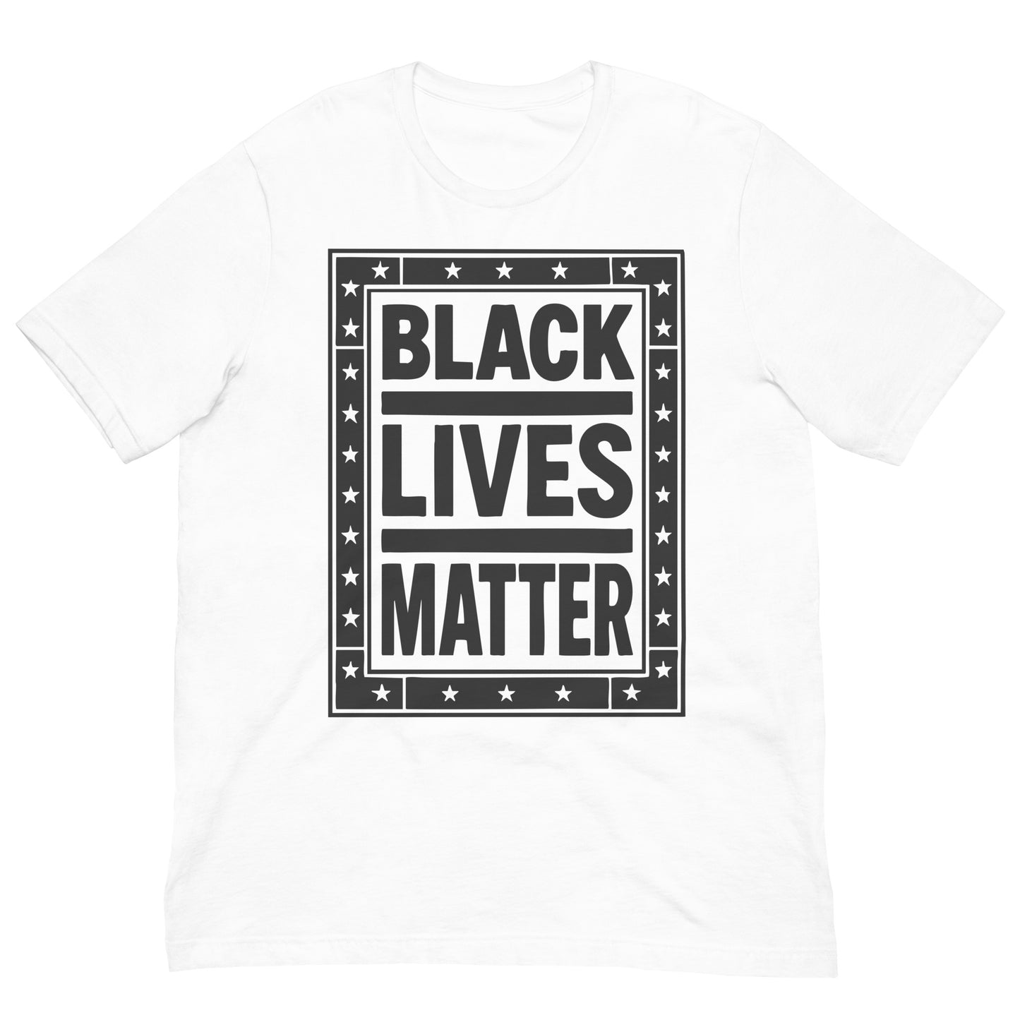 Front View Image: Black Lives Matter BLM T-Shirt Front View with Bold Typography