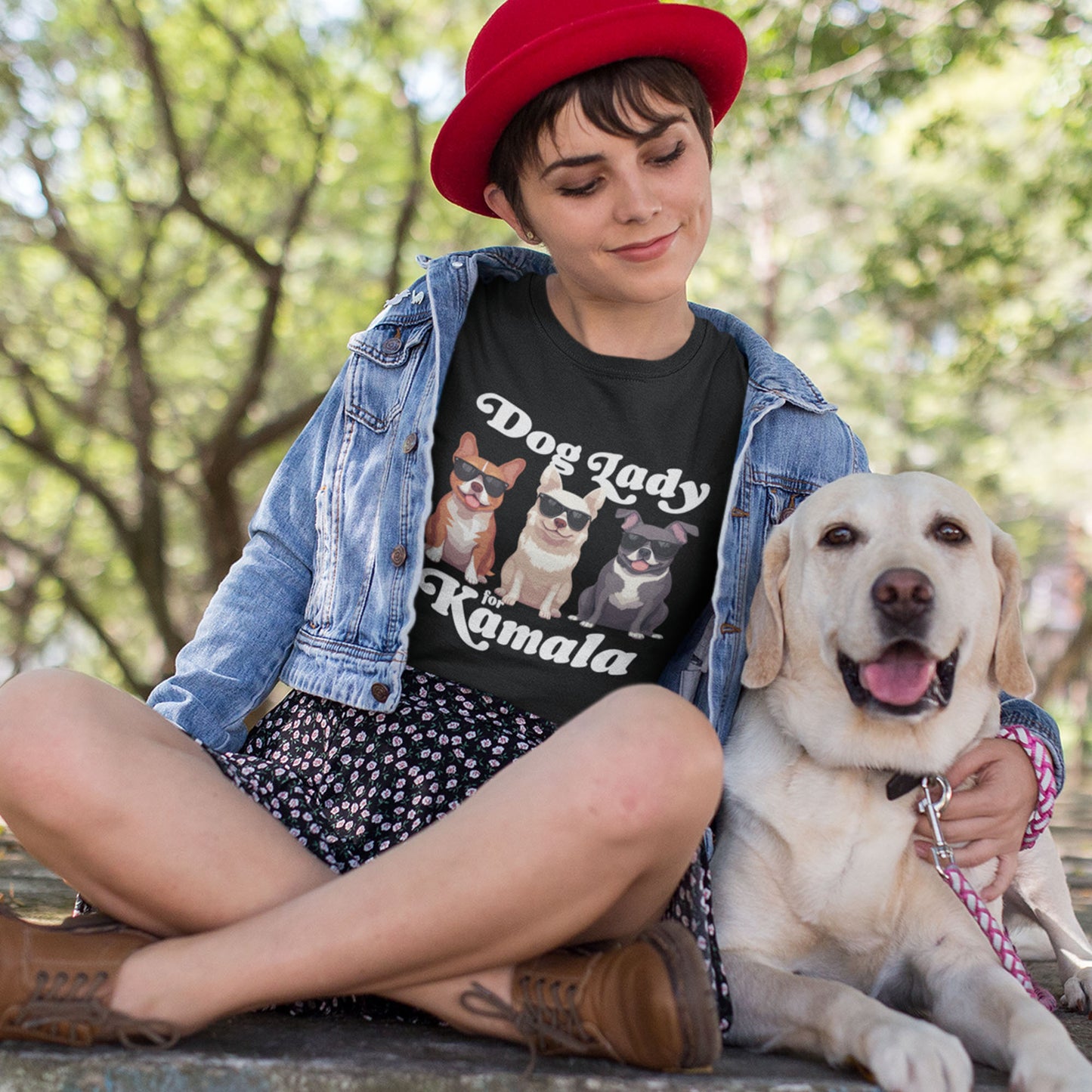 Dog Lady For Kamala Harris Unisex T-Shirt