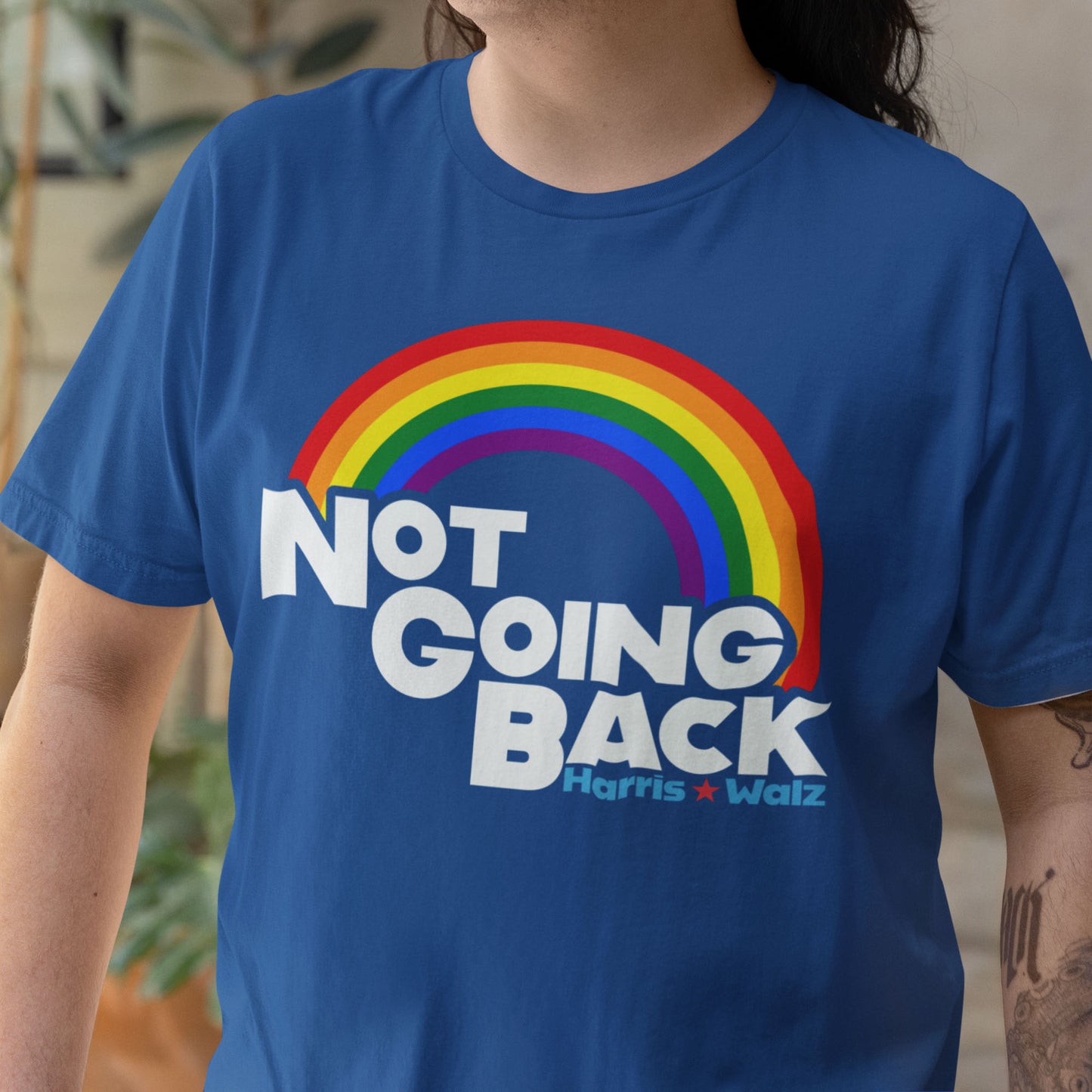 Not Going Back Kamala Harris Tim Walz For LGBTQ+ Unisex T-Shirt