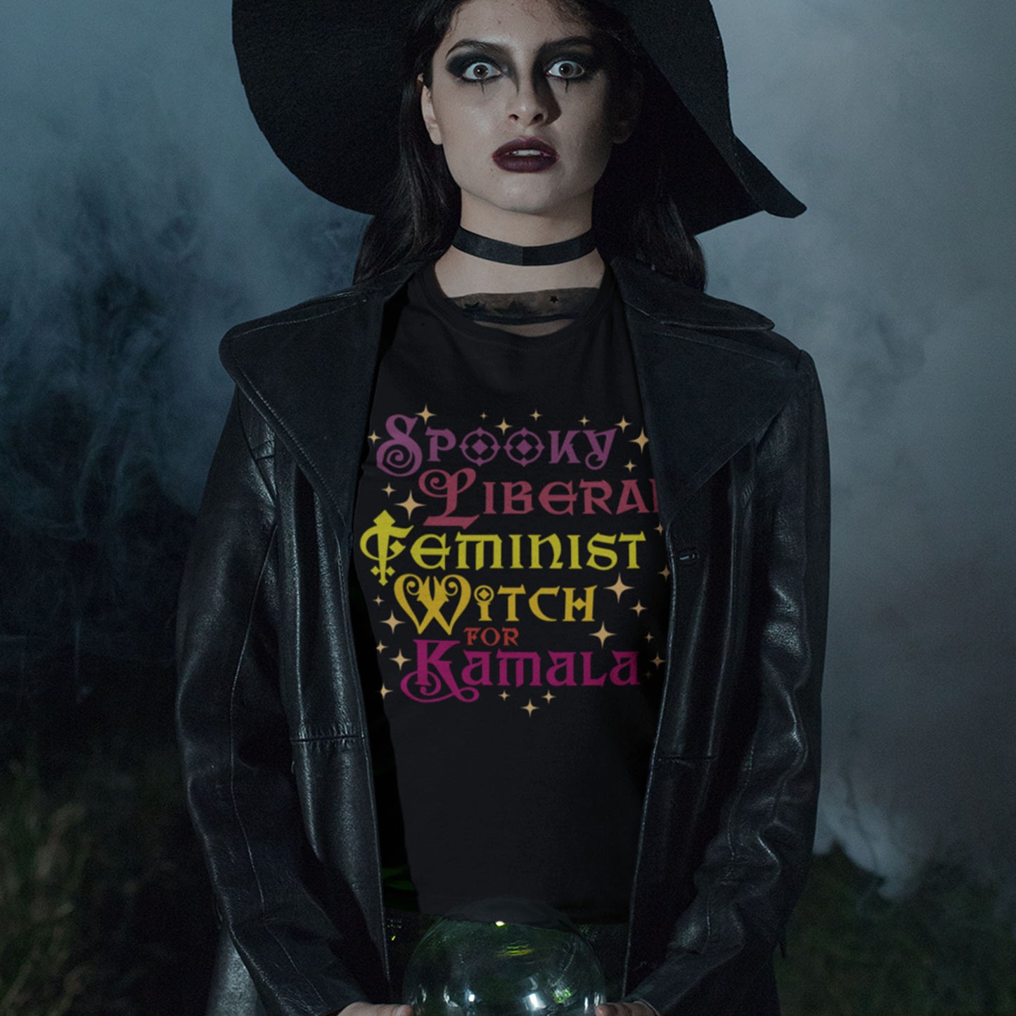 Spooky Liberal Feminist Witch For Kamala Harris Feminist Halloween Unisex T-Shirt