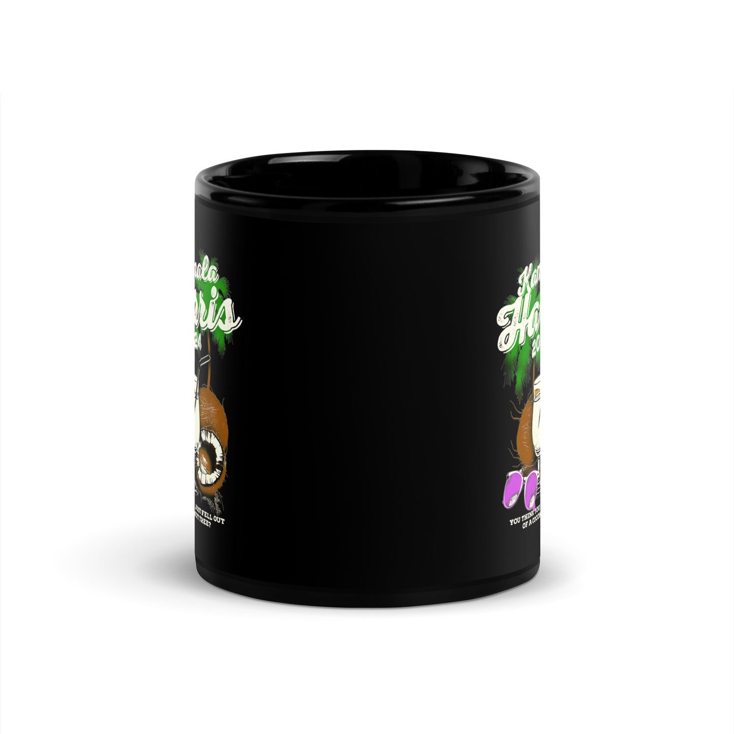 Coconut Tree Kamala Harris 2024 Black Glossy Mug