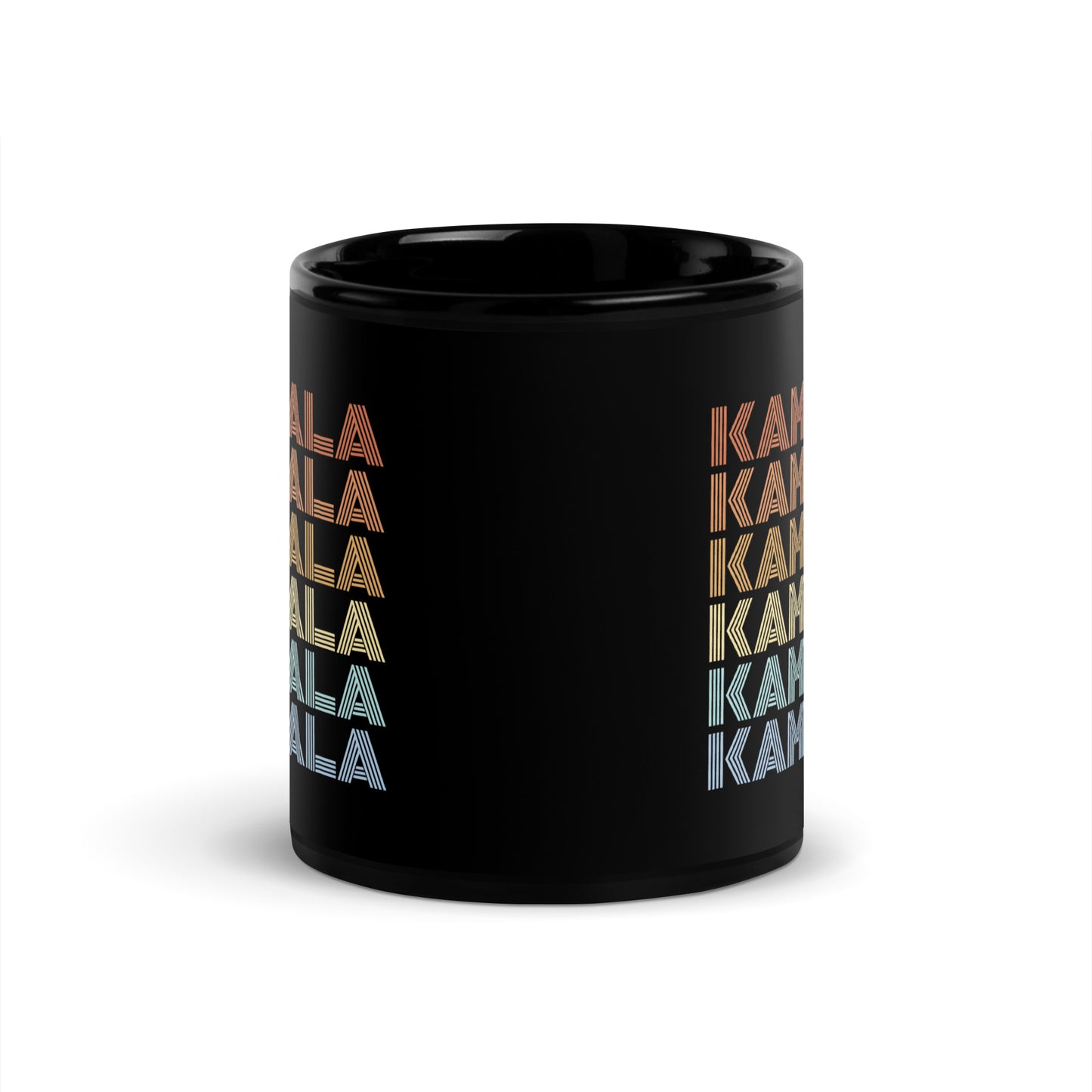 Retro KAMALA Harris Black Glossy Mug