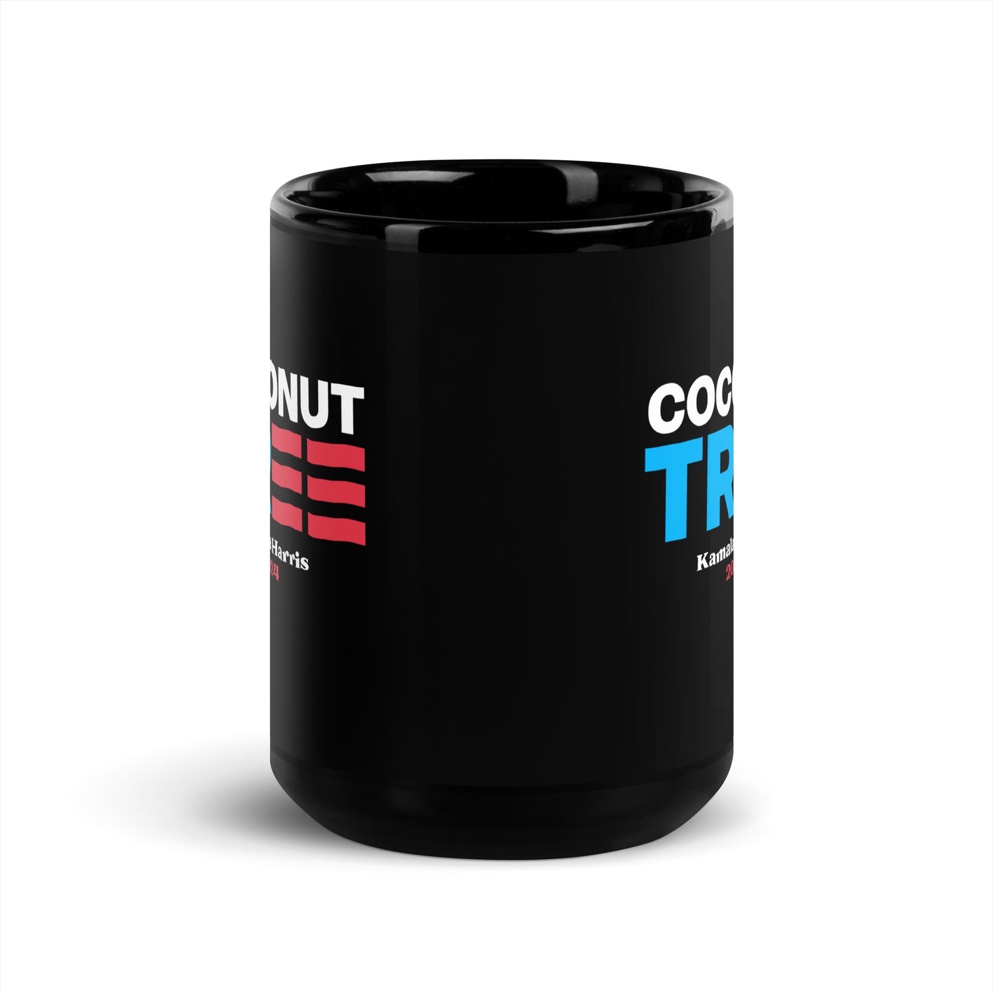 Coconut Tree Kamala Harris 2024 Black Glossy Mug