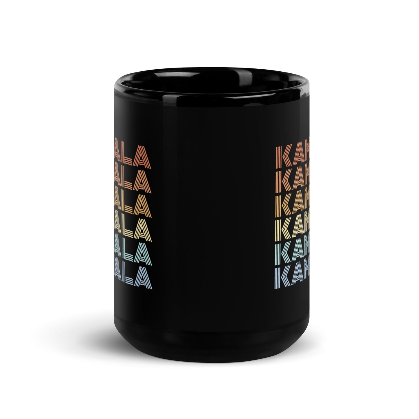 Retro KAMALA Harris Black Glossy Mug