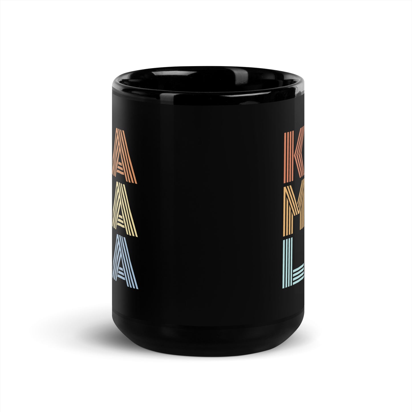 Retro KAMALA Harris Black Glossy Mug