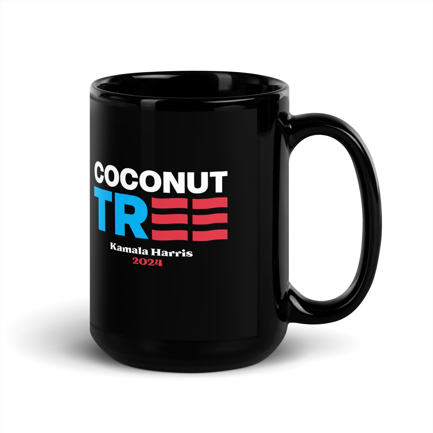 Coconut Tree Kamala Harris 2024 Black Glossy Mug