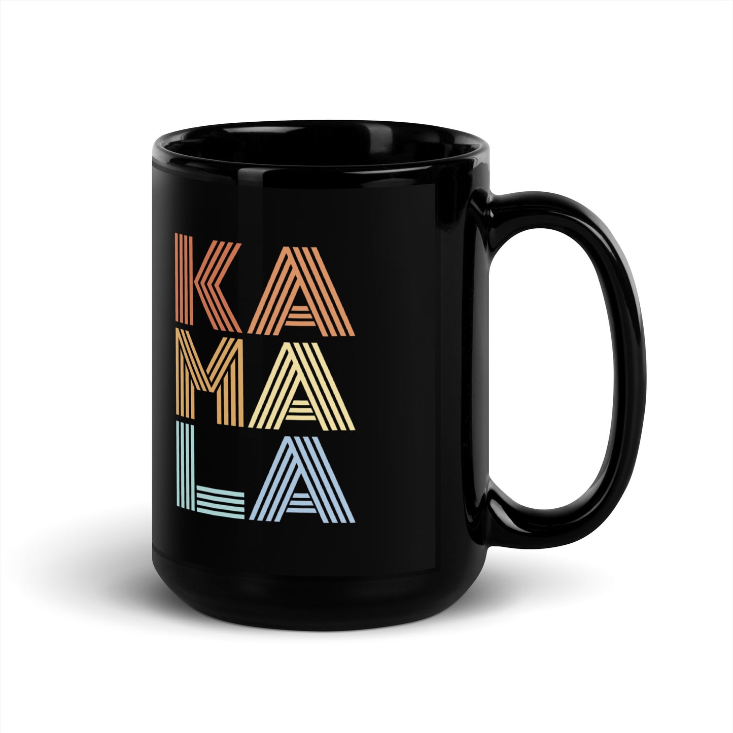 Retro KAMALA Harris Black Glossy Mug