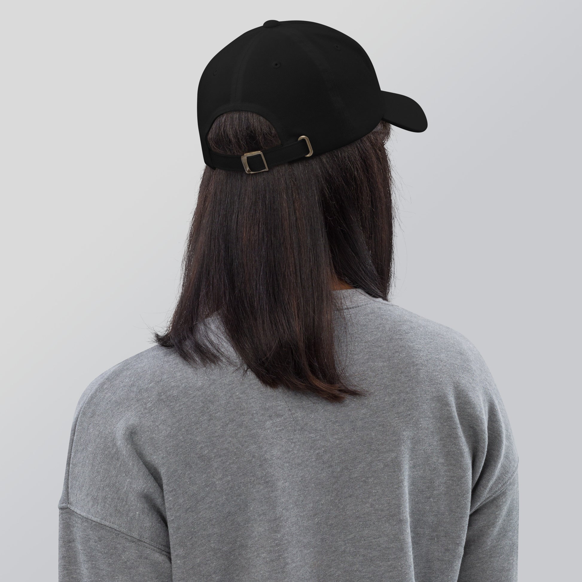 Back View Image: Embroidered dad hat with F*CK ICE gothic text