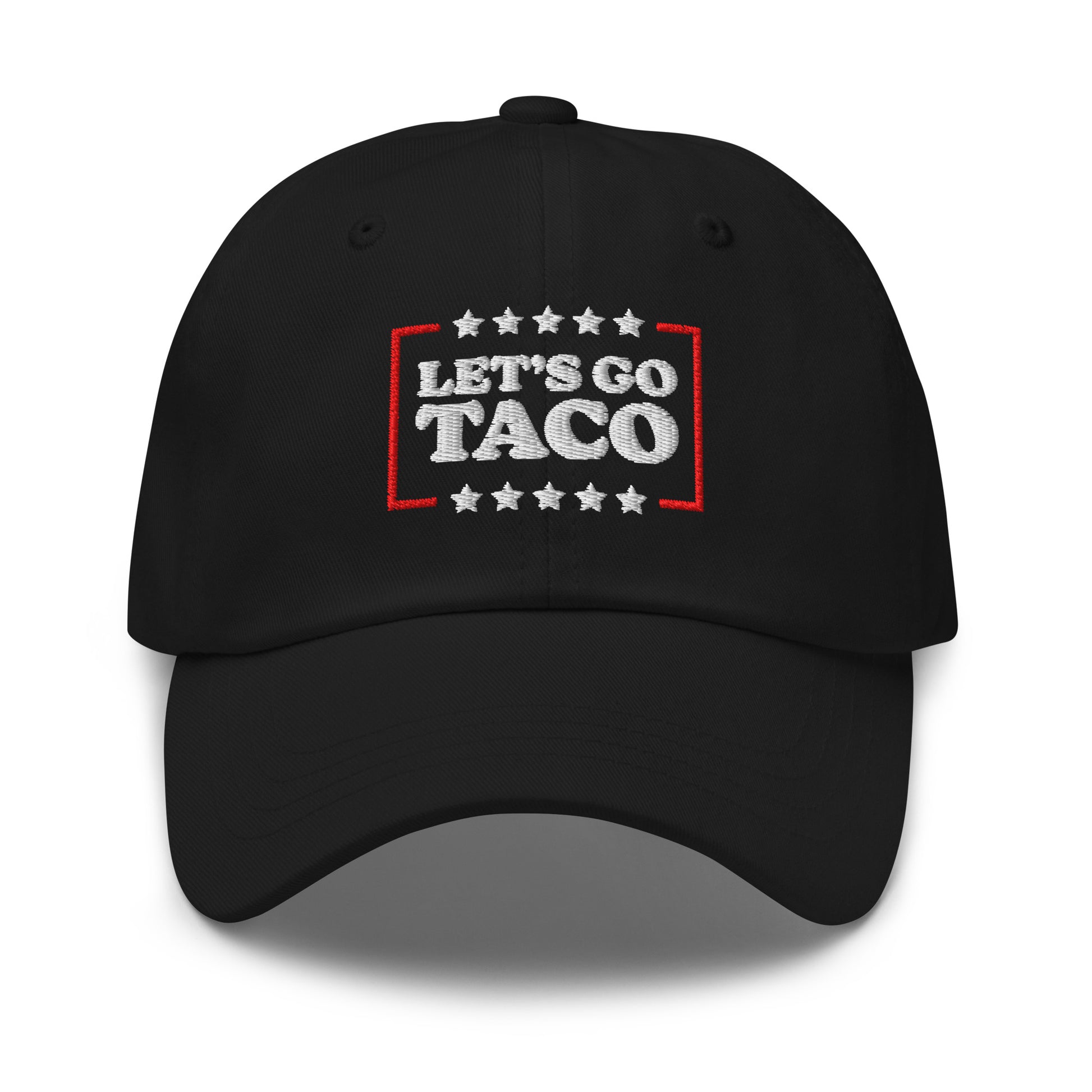 Front View Image: Let’s Go T.A.C.O. Anti-Trump Dad Hat – Embroidered Front Design