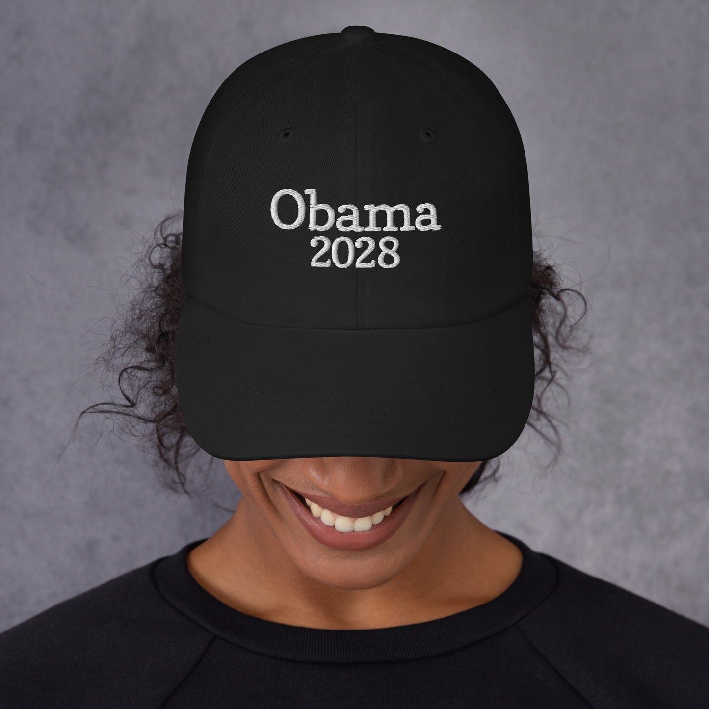 Lifestyle Image: Obama supporter Wearing Obama 2028 Hat