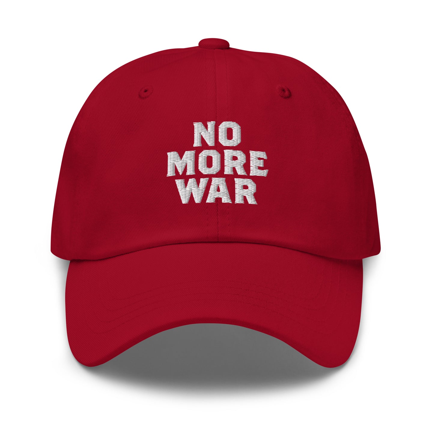 Front view of the No More War Anti-War Peace Activist Dad Hat