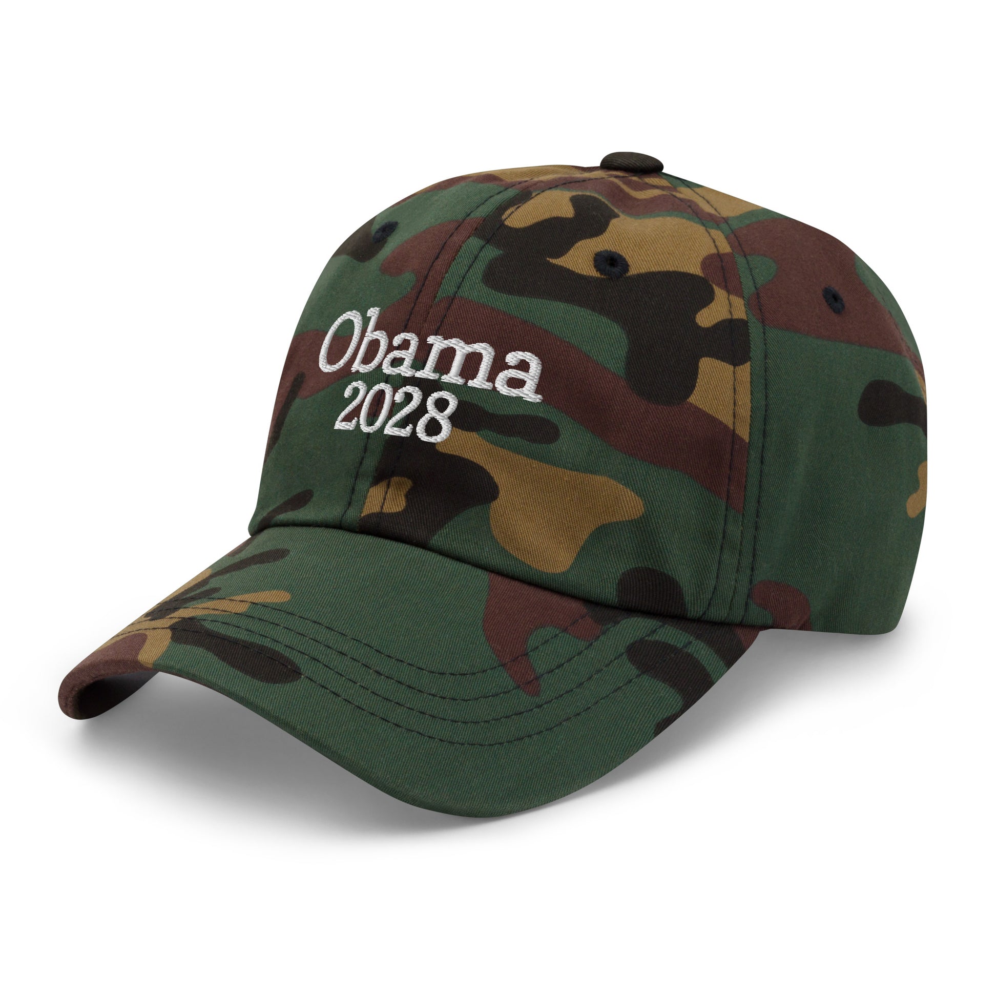 Side Front View Image: Obama 2028 Political Dad Hat Front View