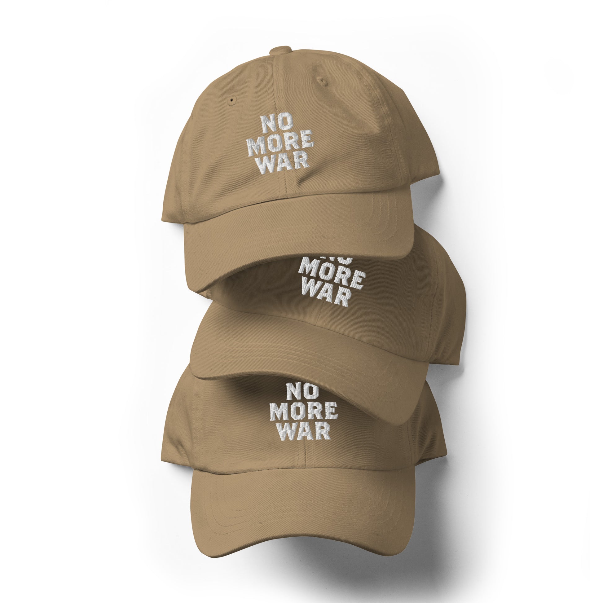 Detailed view of the No More War Anti-War Peace Activist Dad Hat