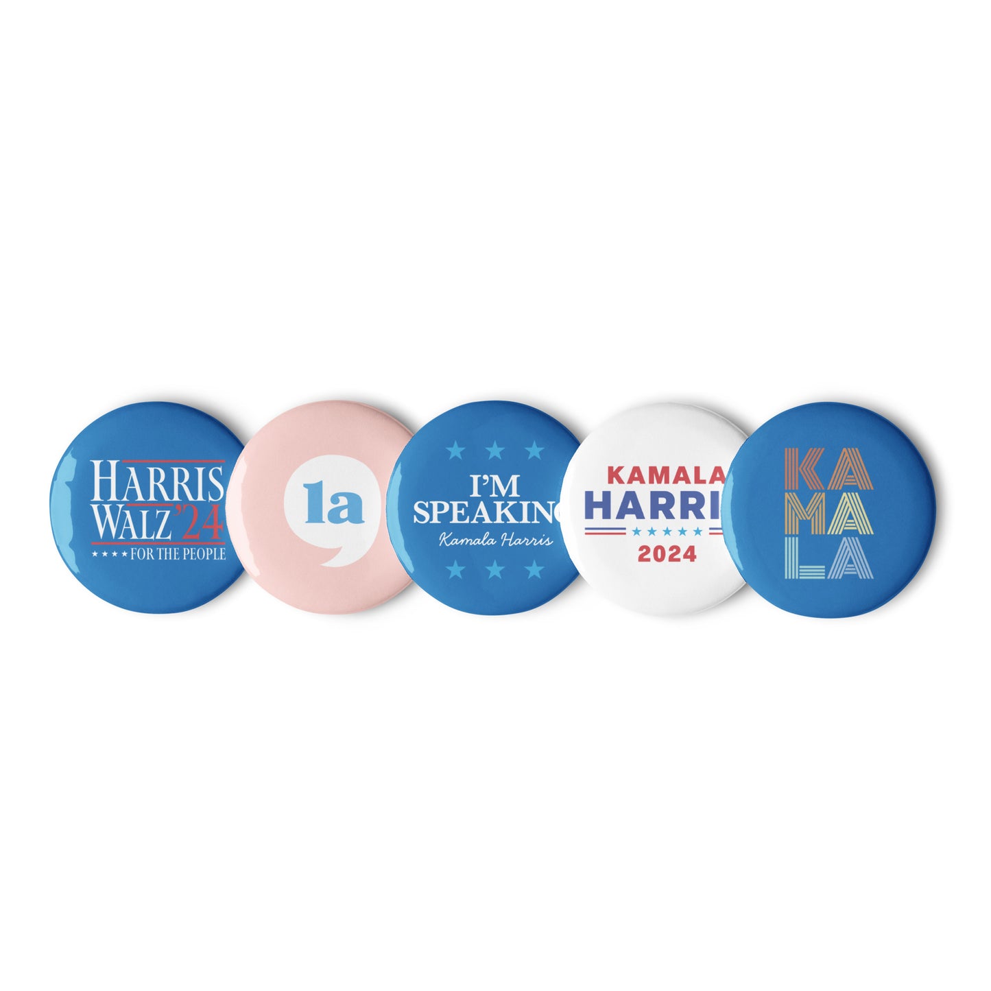 Kamala Harris Tim Walz Presidential Election Presidential Campaign 2024 Set of Pin Buttons