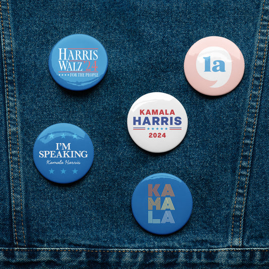 Kamala Harris Tim Walz Presidential Election Presidential Campaign 2024 Set of Pin Buttons