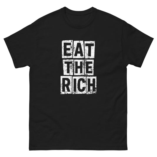 Front View Image: Eat The Rich Punk Protest Graphic Tee Front View