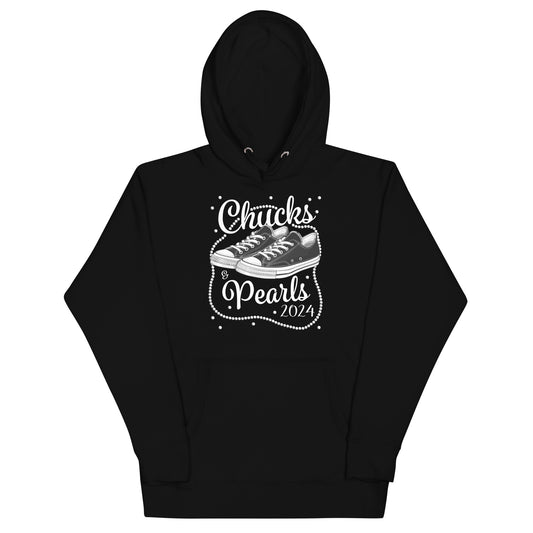 Chucks & Pearls 2024 Kamala Harris Unisex Hoodie