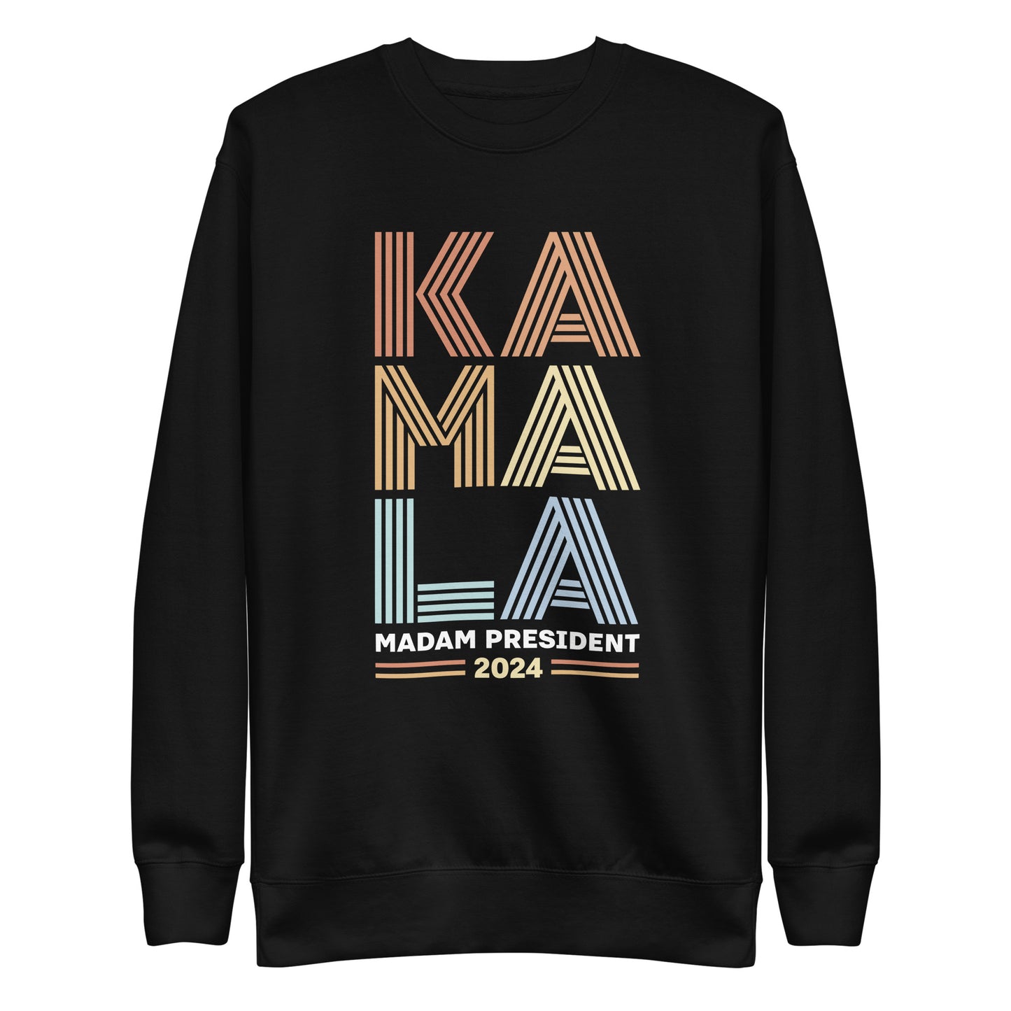 Retro KAMALA Harris Madam President 2024 Unisex Premium Sweatshirt