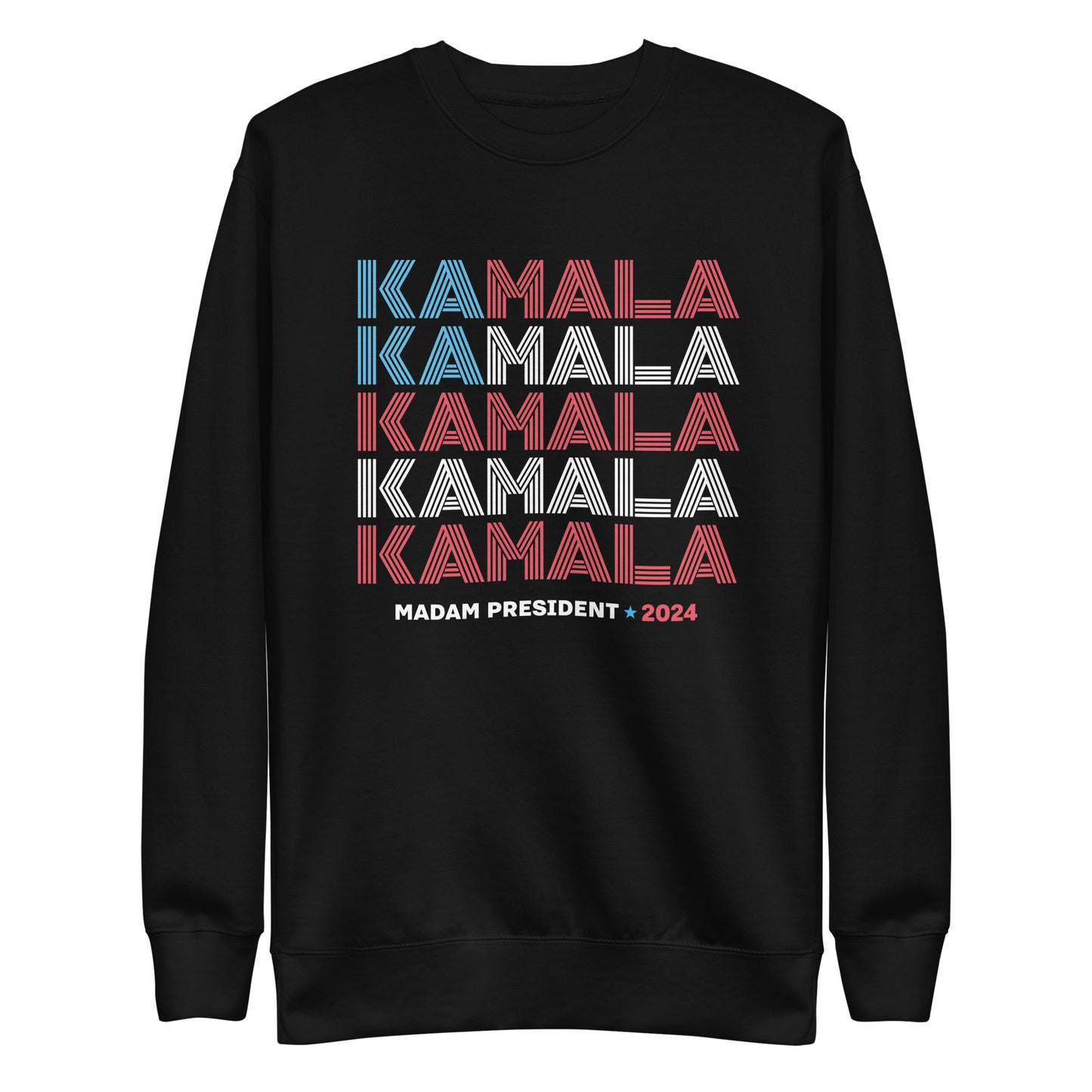 American Flag KAMALA Harris Madam President 2024 Unisex Premium Sweatshirt