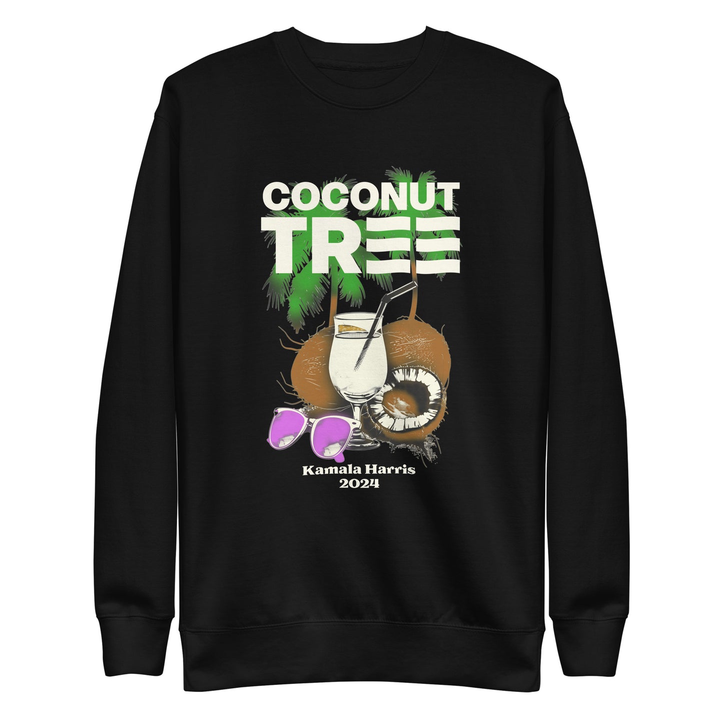 Coconut Tree Kamala Harris 2024 Unisex Premium Sweatshirt