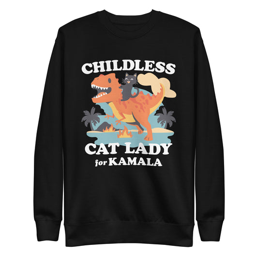 Childless Cat Lady For Kamala Unisex Premium Sweatshirt