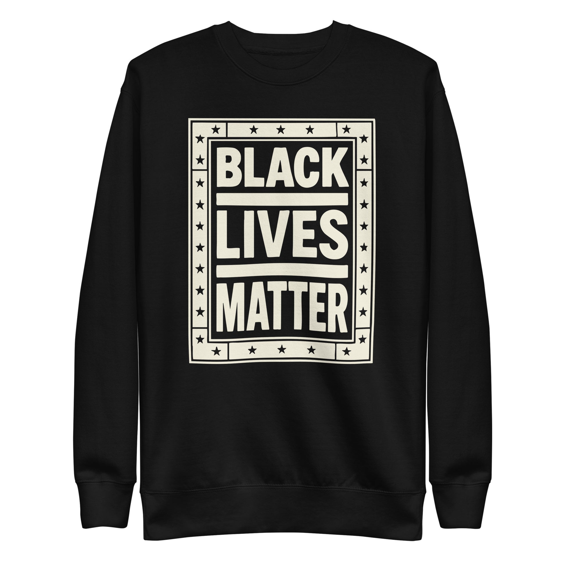 Front View Image: Black Lives Matter BLM Sweatshirt Front View with Graphic Design
