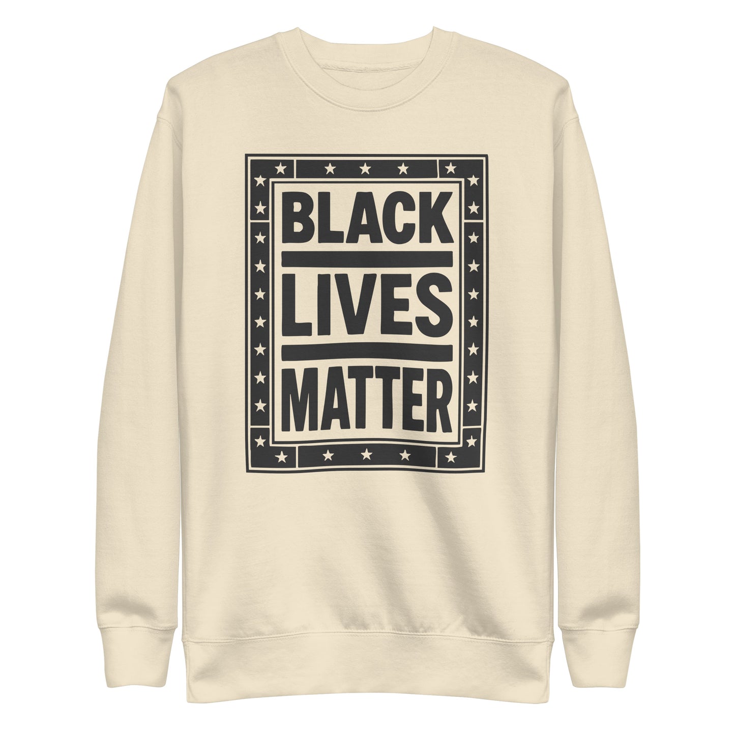 Front View Image: Black Lives Matter BLM Sweatshirt Front View with Graphic Design