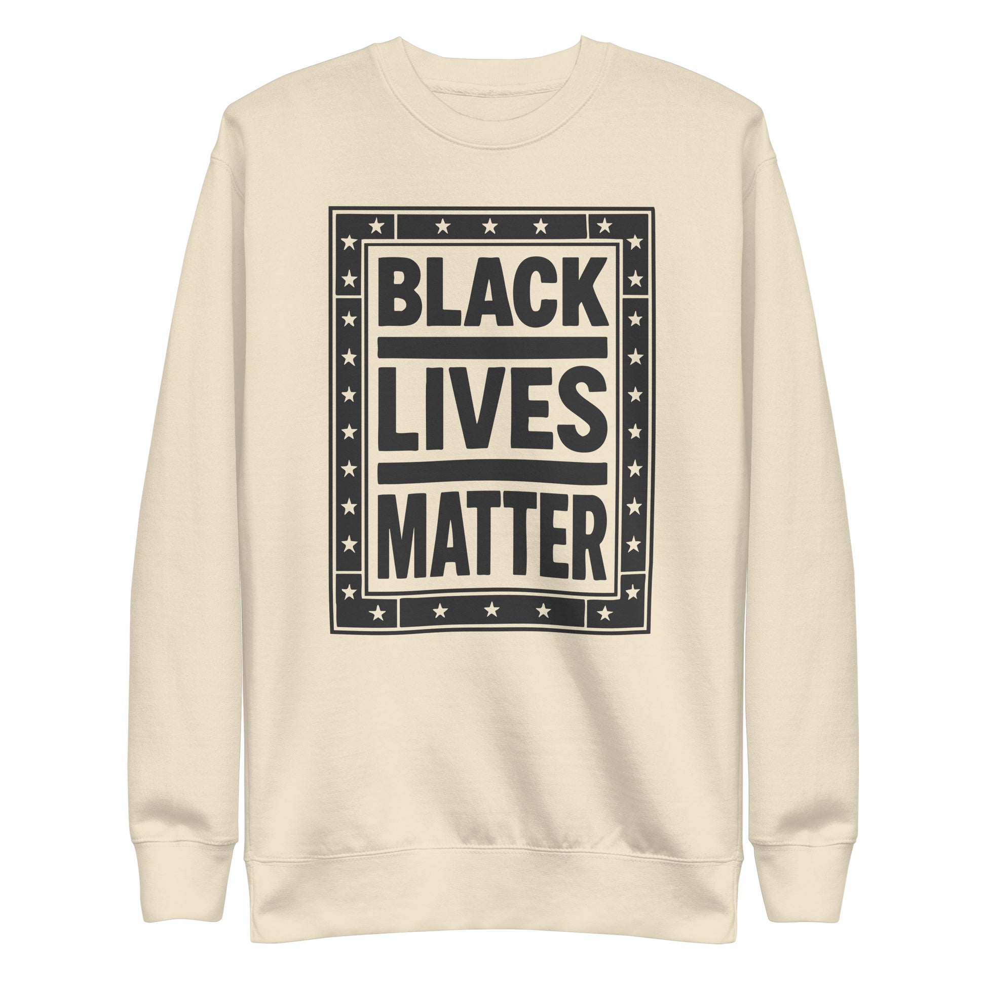 Front View Image: Black Lives Matter BLM Sweatshirt Front View with Graphic Design