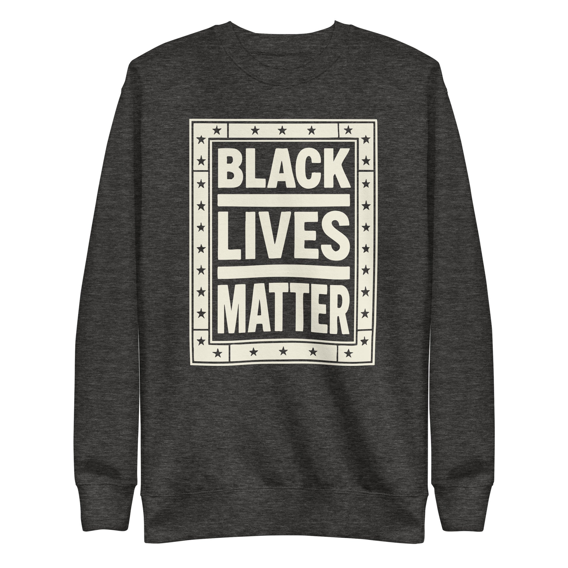 Front View Image: Black Lives Matter BLM Sweatshirt Front View with Graphic Design