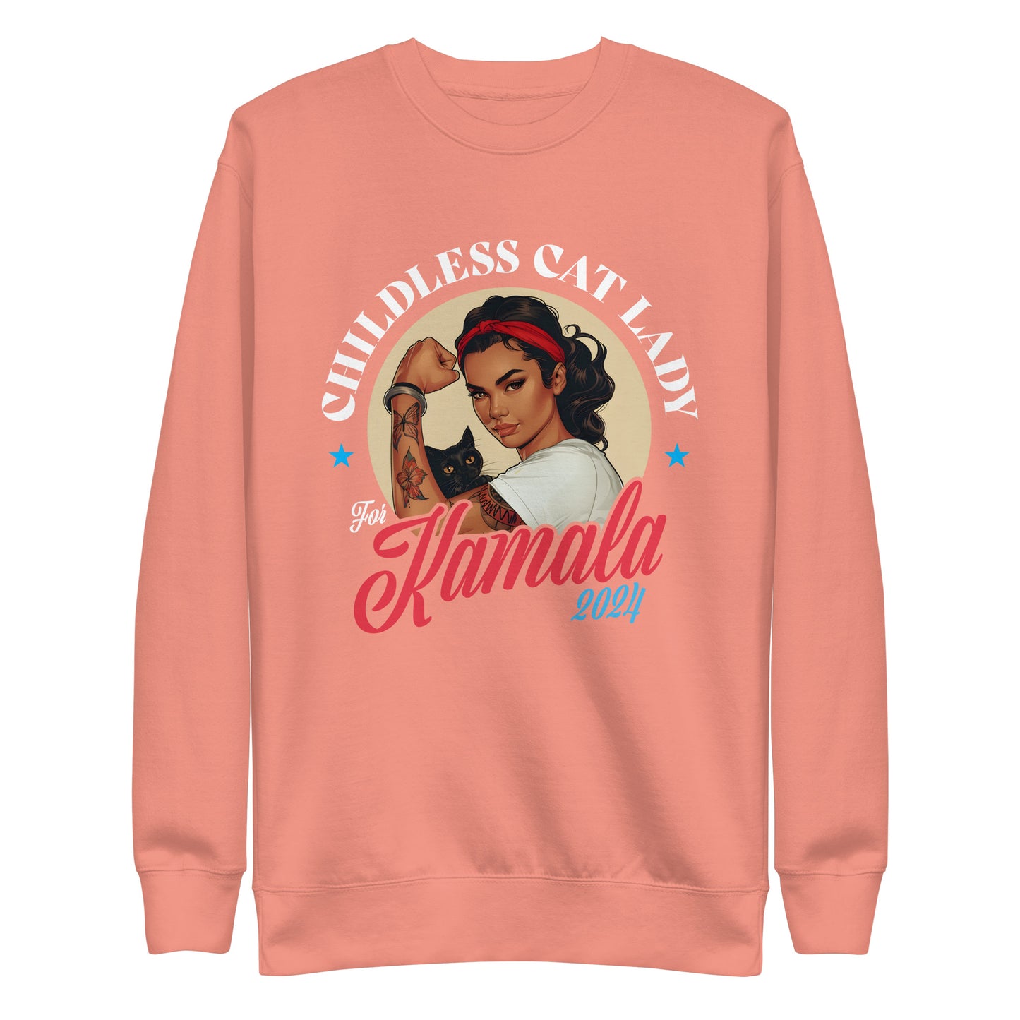 Childless Cat Lady For Kamala Unisex Premium Sweatshirt