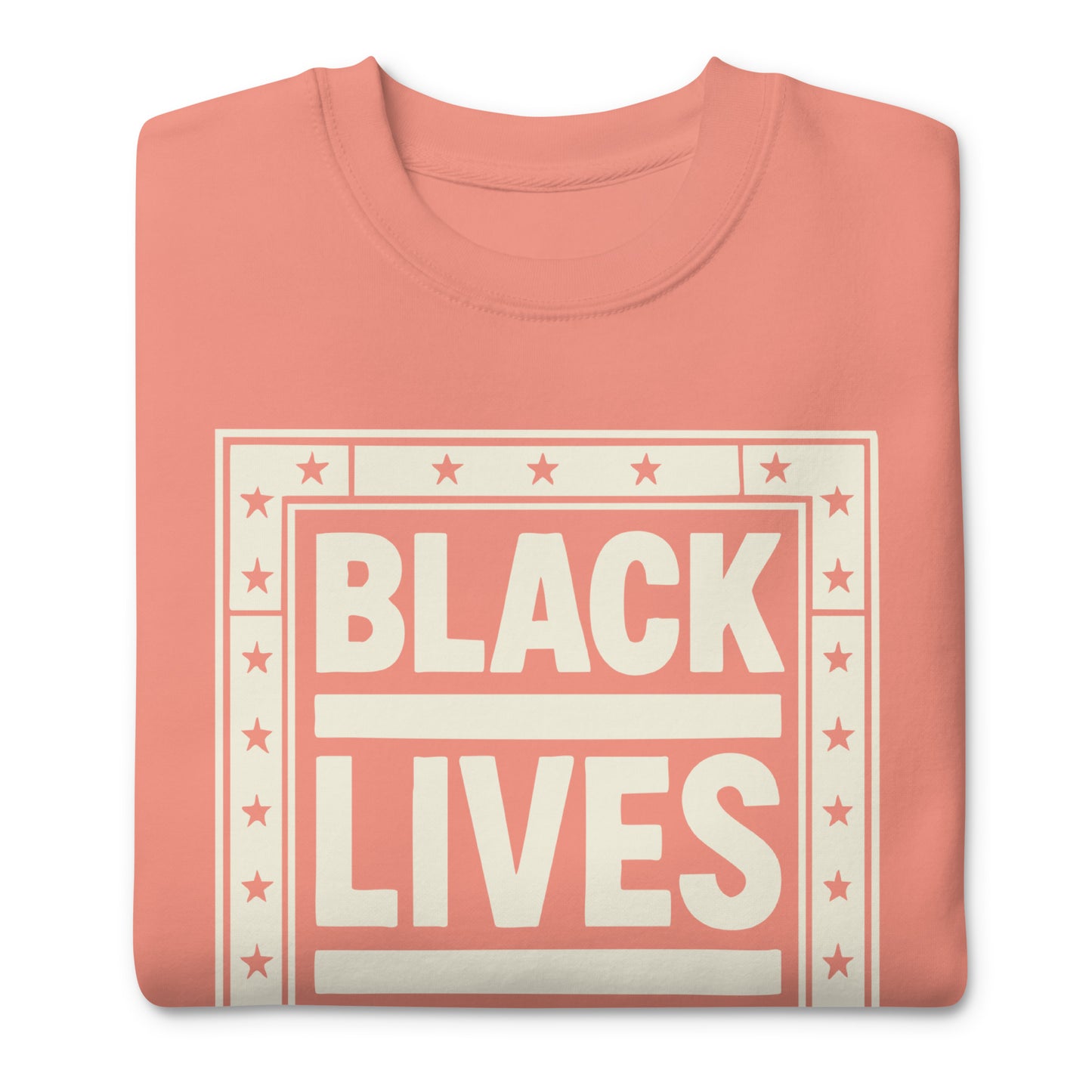 Close-Up of Design: Close-Up of Black Lives Matter Bold Typography and Star Border