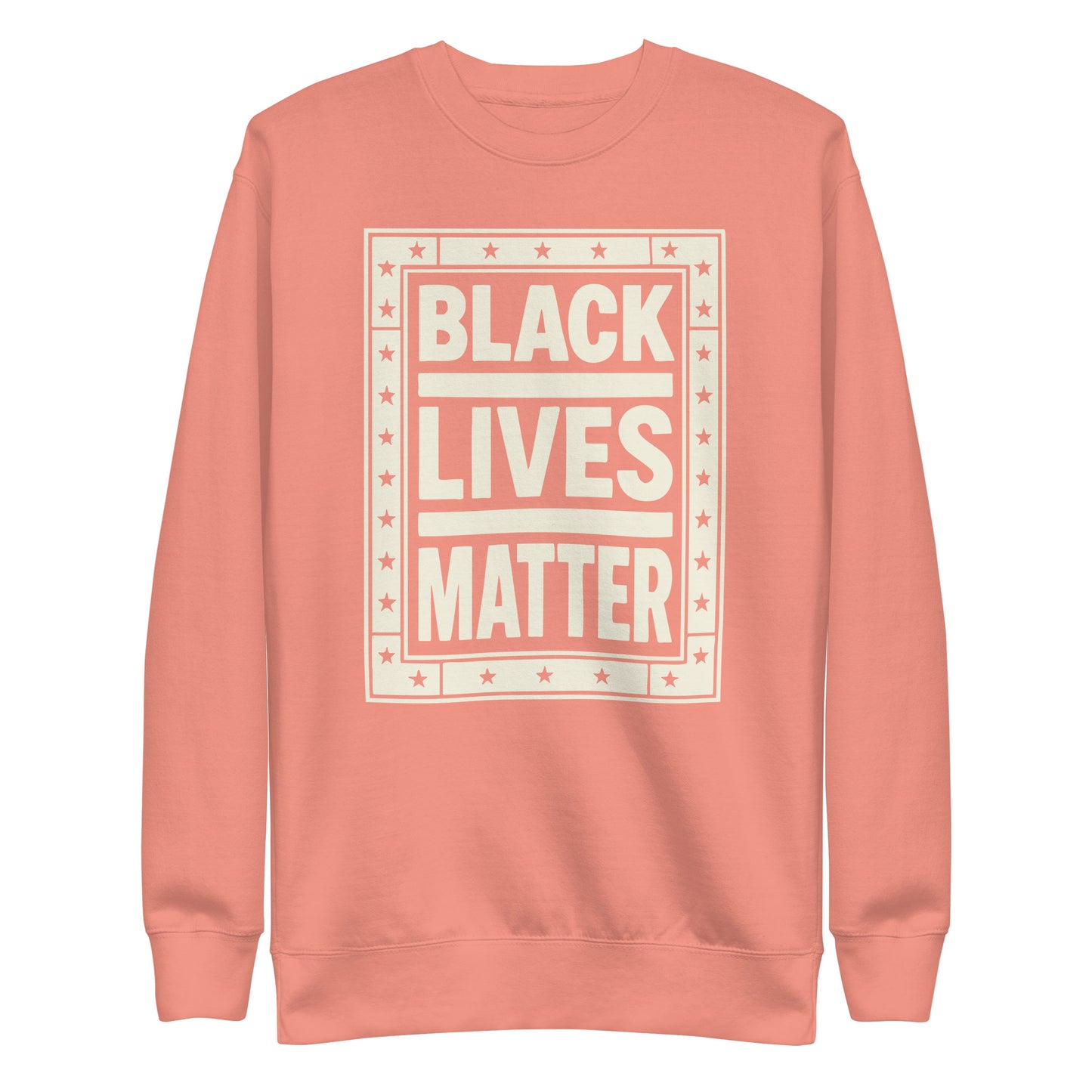 Front View Image: Black Lives Matter BLM Sweatshirt Front View with Graphic Design
