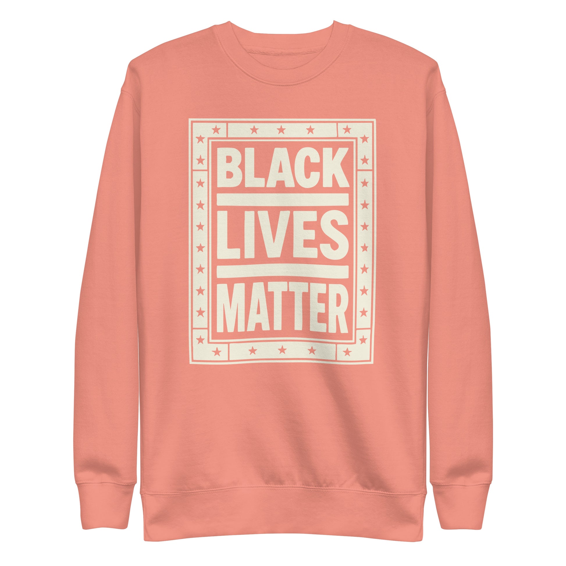 Front View Image: Black Lives Matter BLM Sweatshirt Front View with Graphic Design