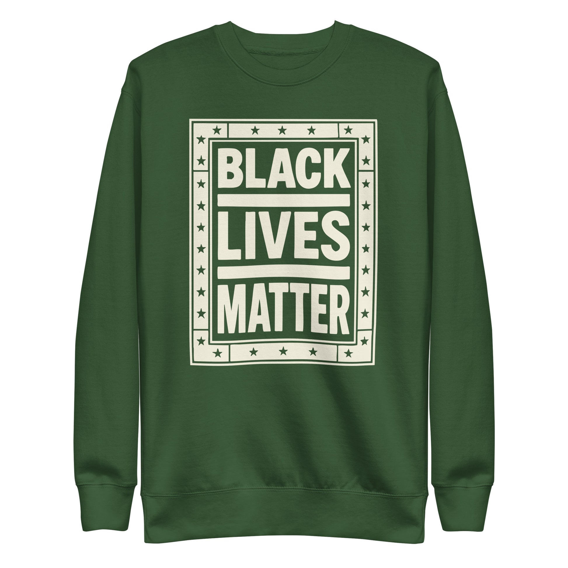 Front View Image: Black Lives Matter BLM Sweatshirt Front View with Graphic Design